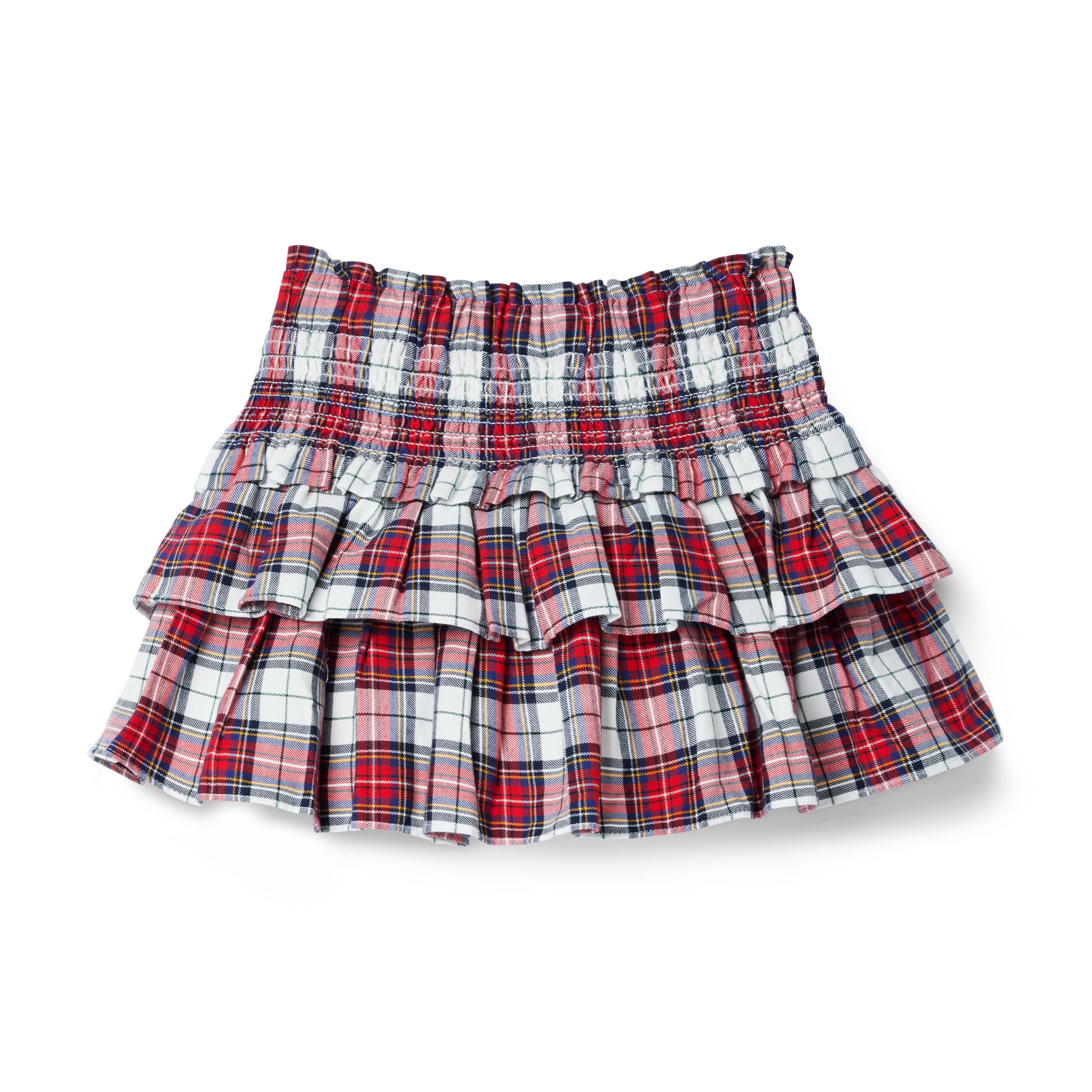 Girl Jet Ivory Tartan The Hailey Smocked Skirt by Janie and Jack