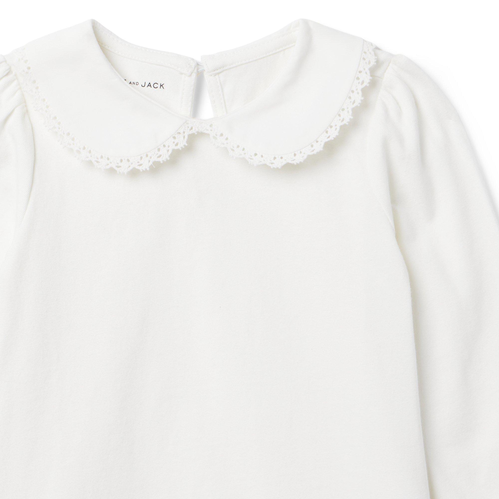 Lace Trim Collar Jersey Top image number 1