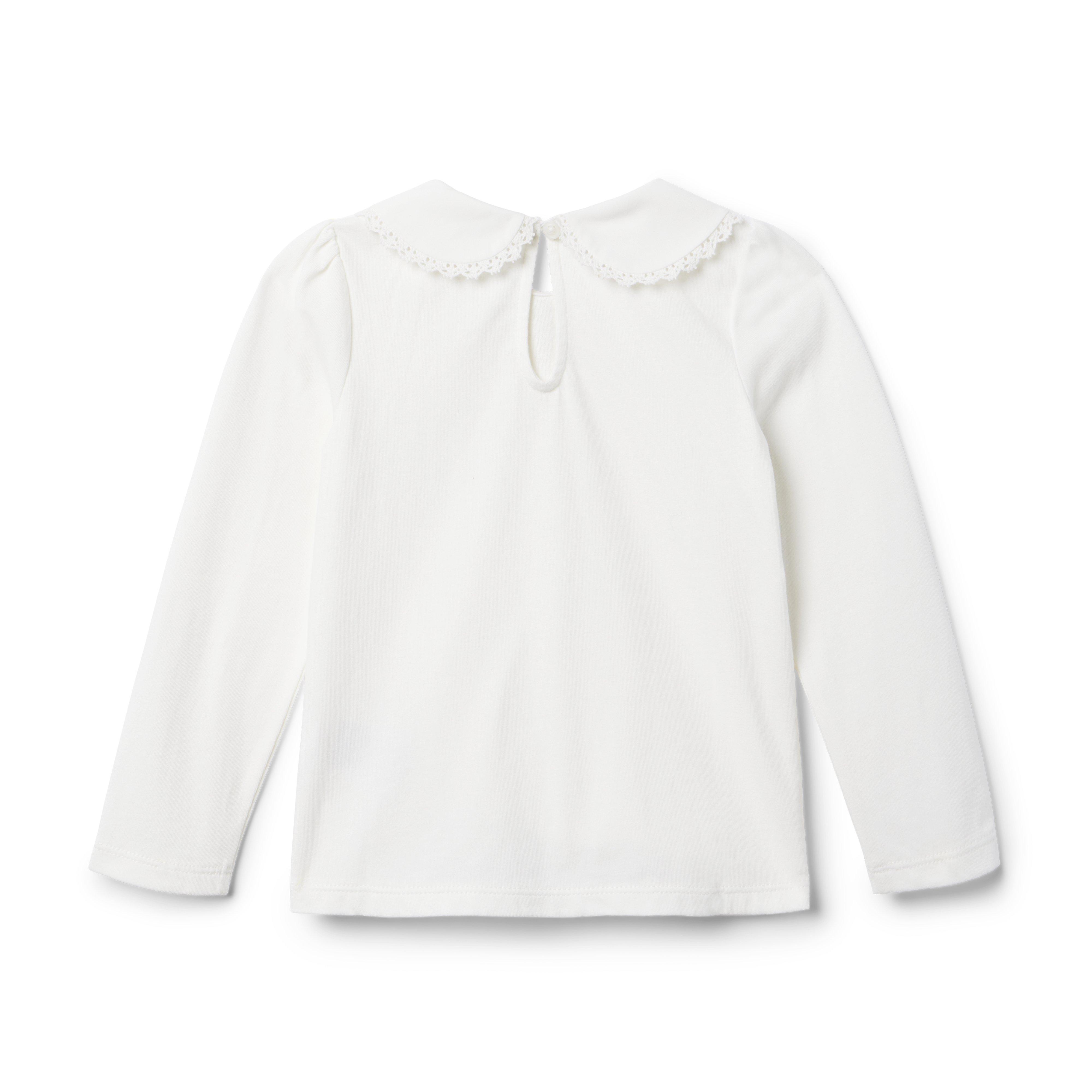 Girl Jet Ivory Lace Trim Collar Jersey Top by Janie and Jack