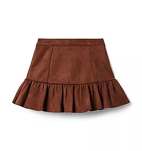 The Sueded Ruffle Skirt