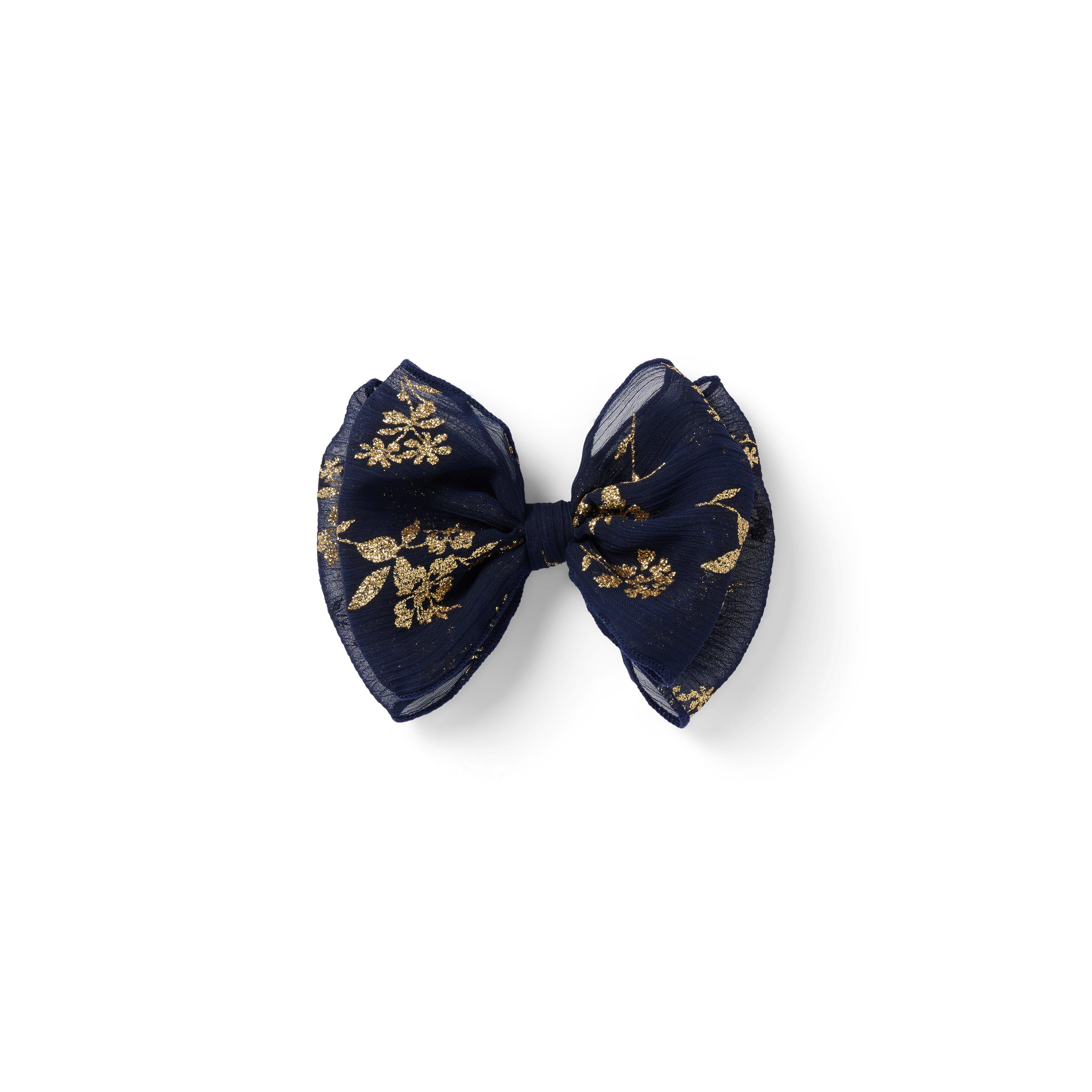 Sparkle Floral Bow Barrette image number 0