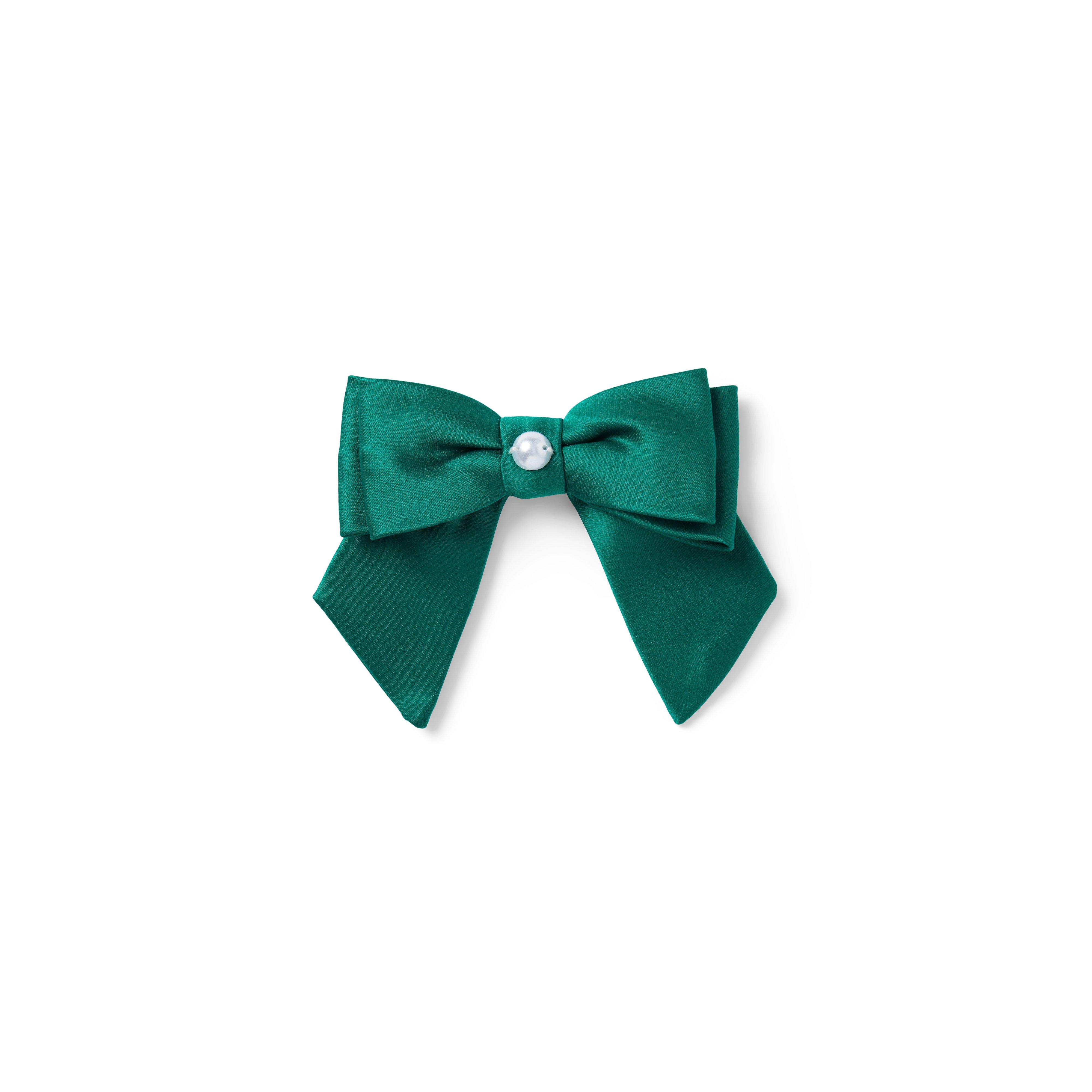 Satin Pearl Bow Barrette