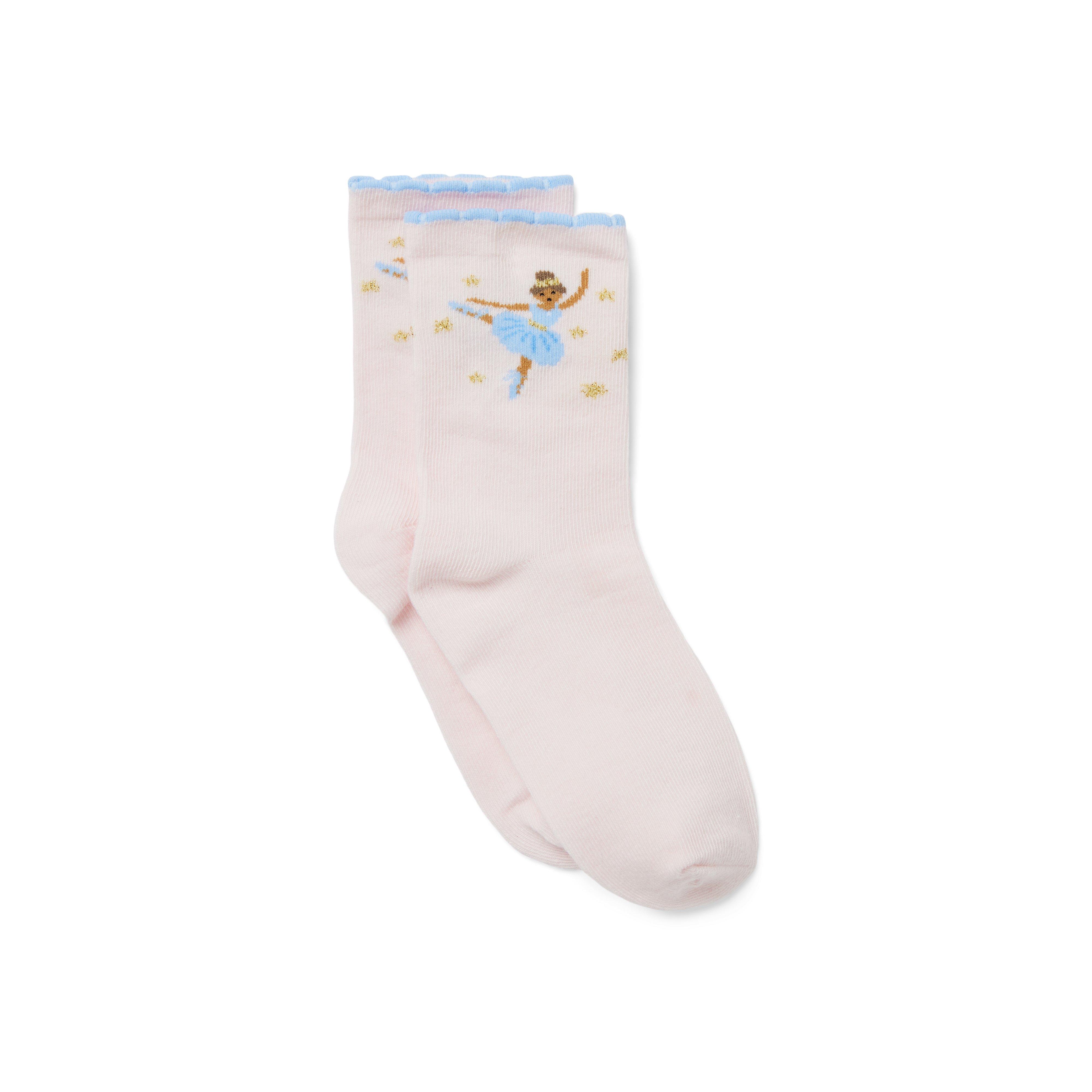 Newborn Pink Marshmallow Nutcracker Ballet Sock by Janie and Jack