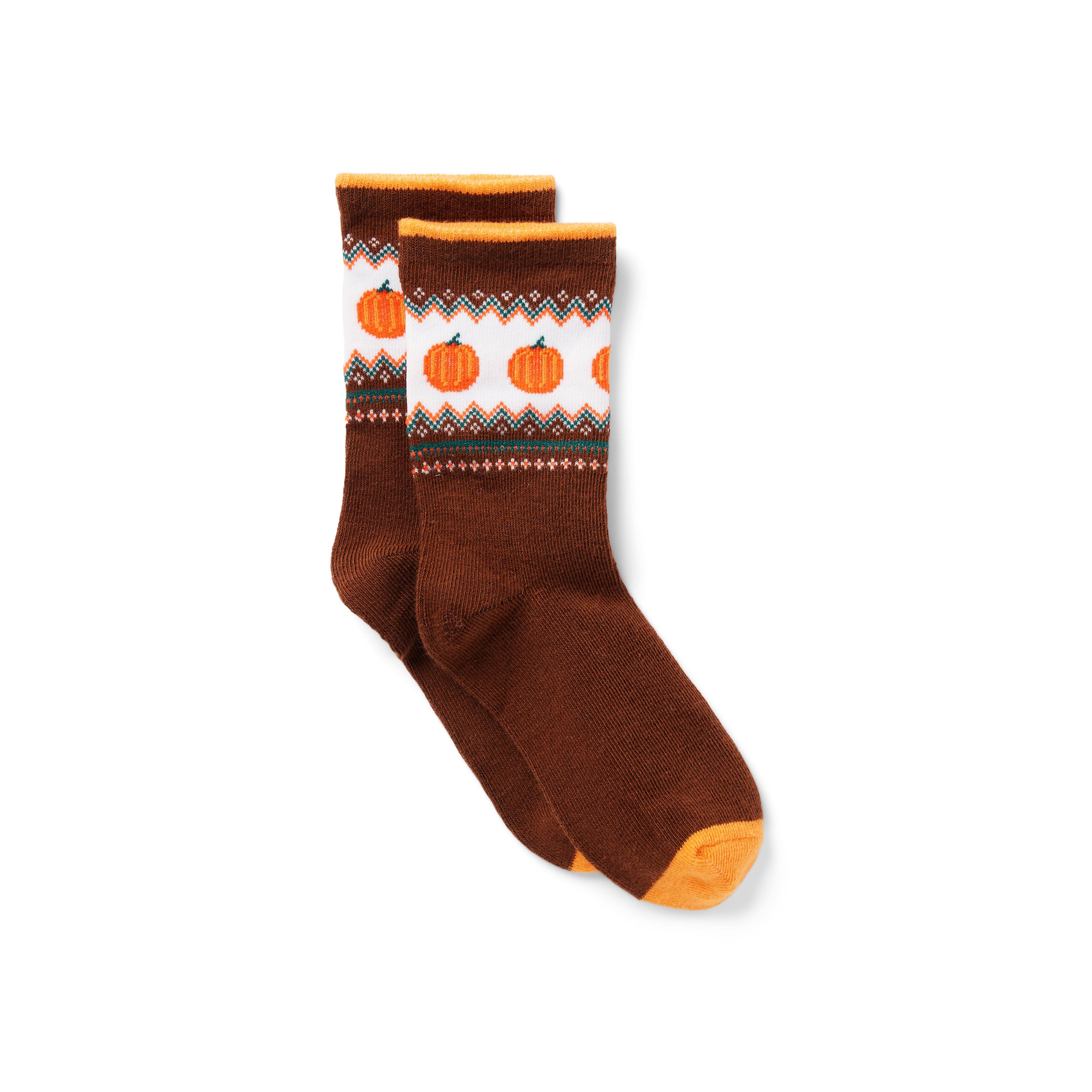 Pumpkin Fair Isle Sock