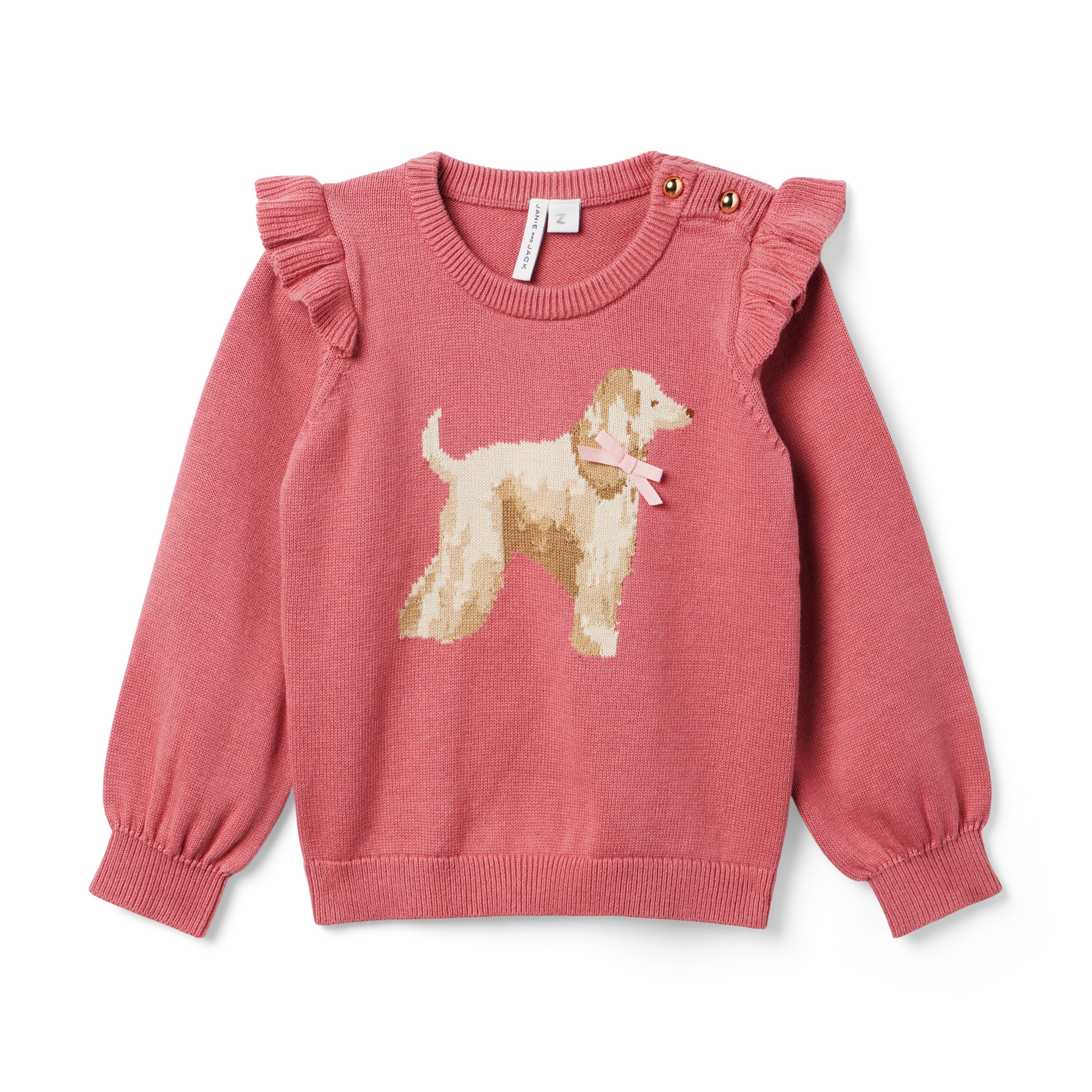 Dog Ruffle Shoulder Sweater image number 0