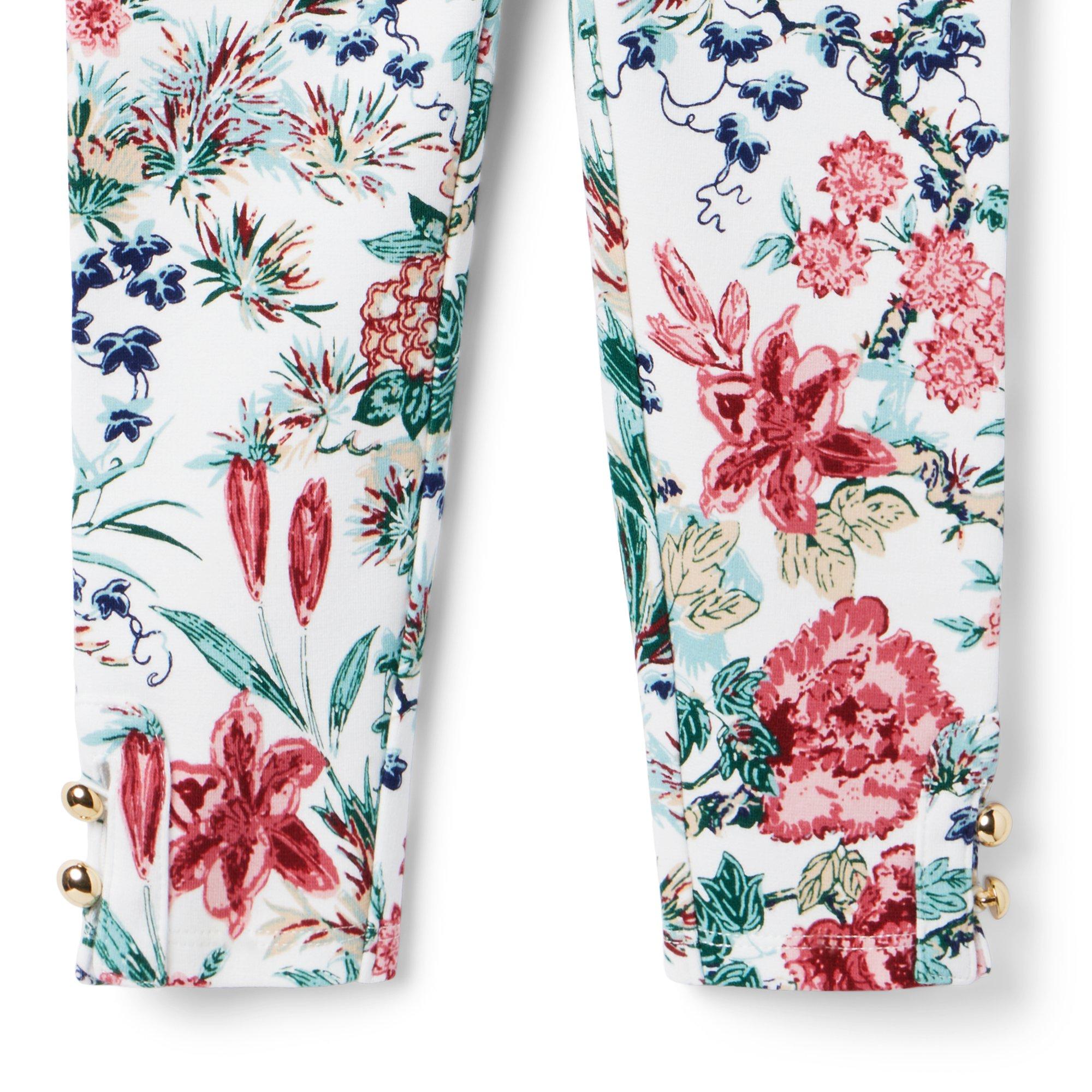 Floral Button Cuff Ponte Pant image number 2