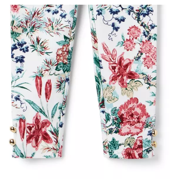 Floral Button Cuff Ponte Pant image number 2