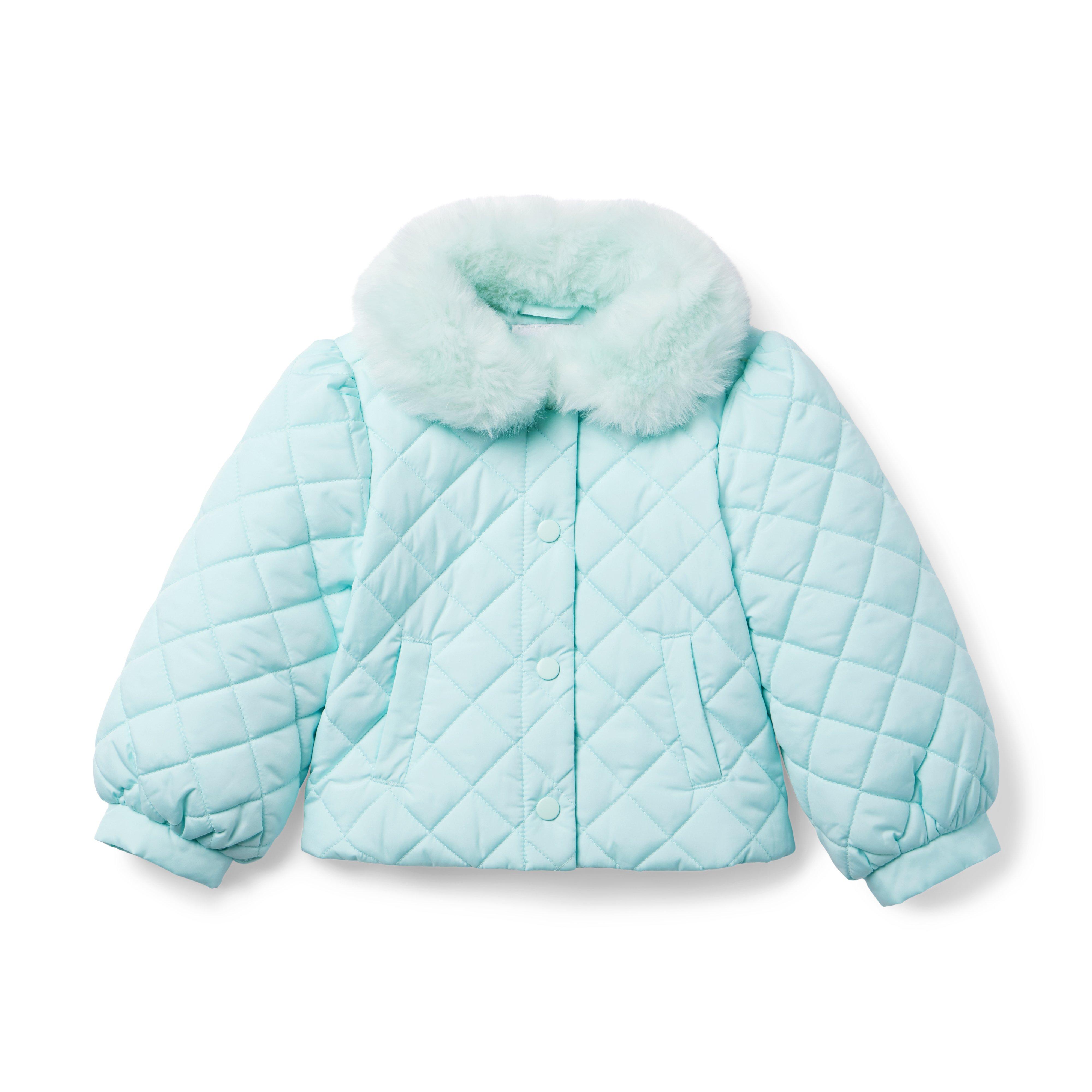 Faux Fur Collar Quilted Puffer Jacket