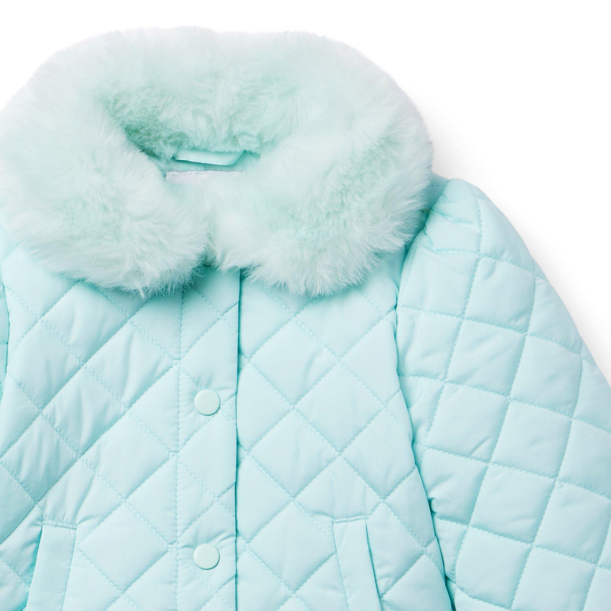 Faux Fur Collar Quilted Puffer Jacket image number 3