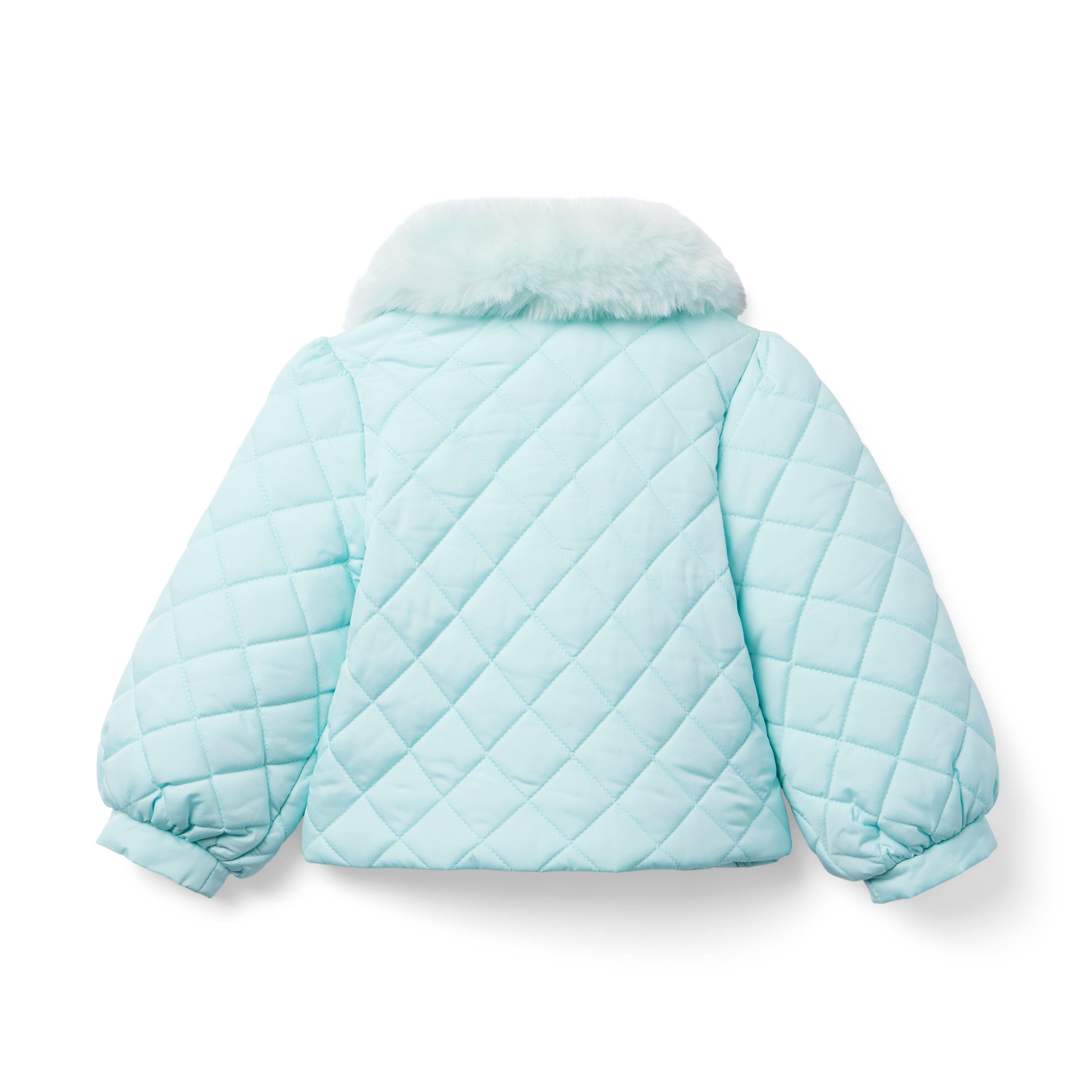 Faux Fur Collar Quilted Puffer Jacket image number 1