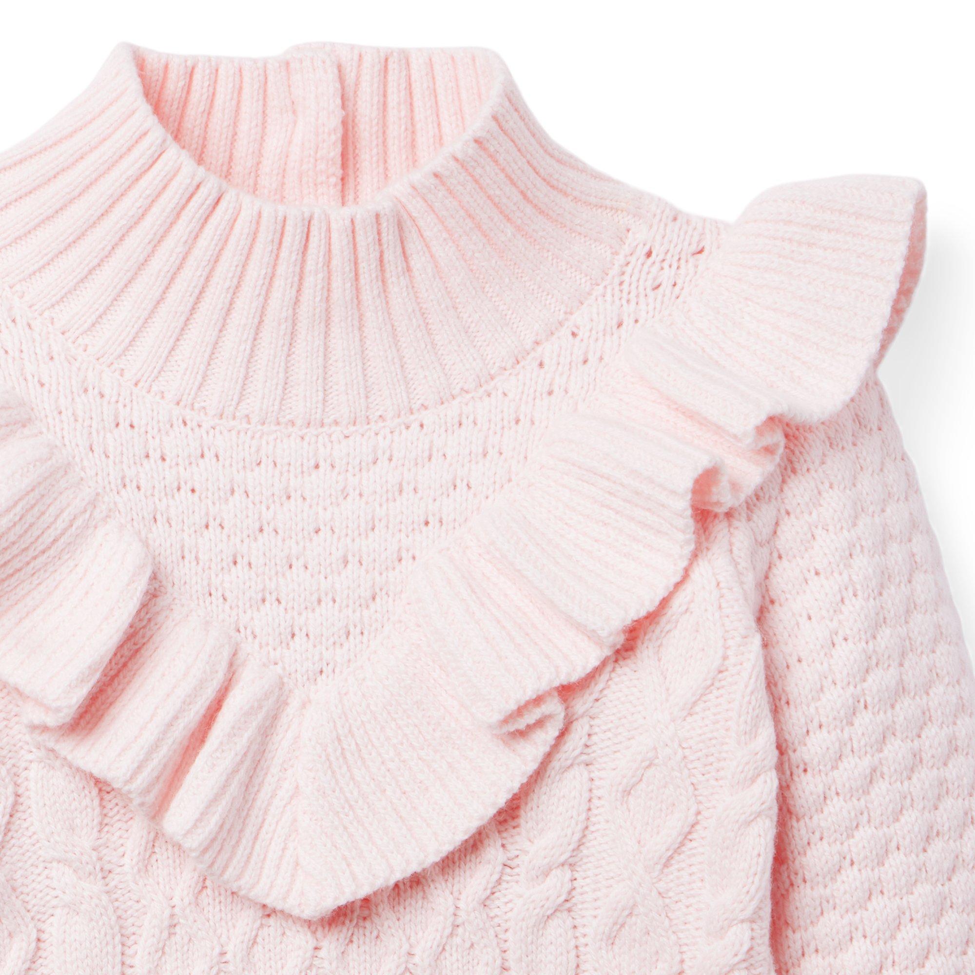 Cable Knit Ruffle Sweater image number 3