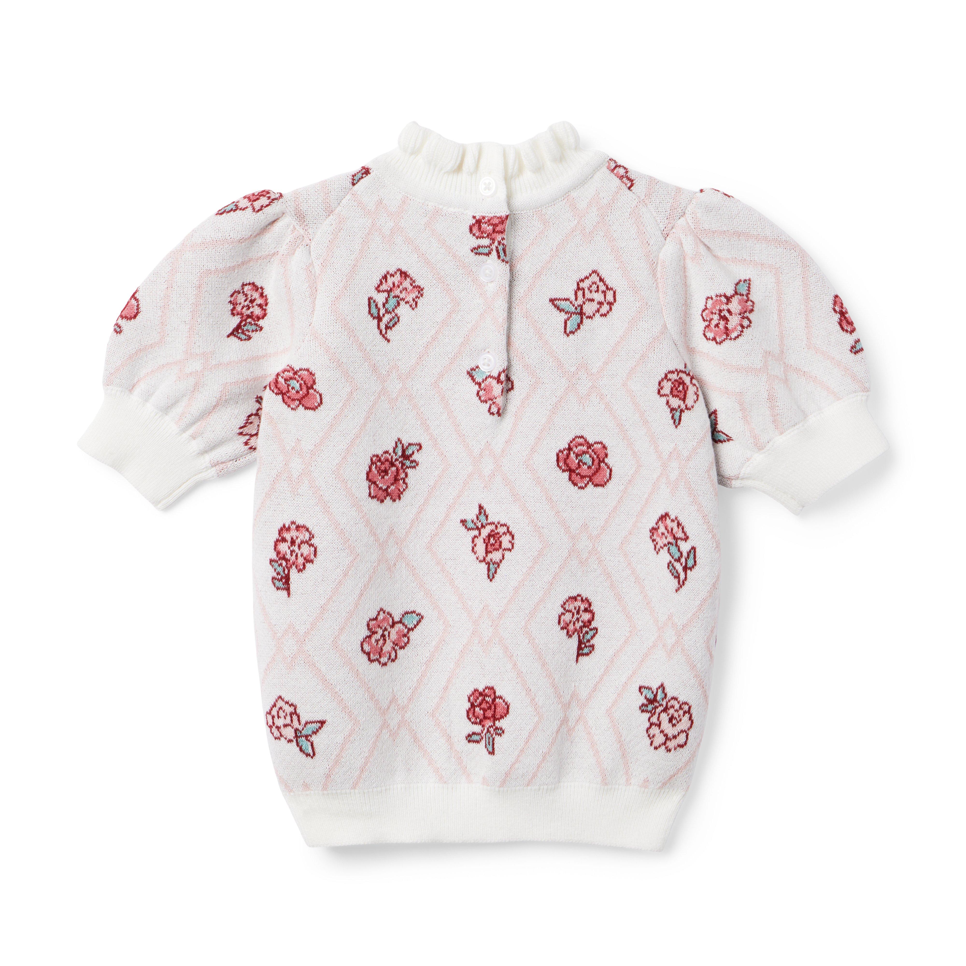 Floral Argyle Sweater Top image number 3