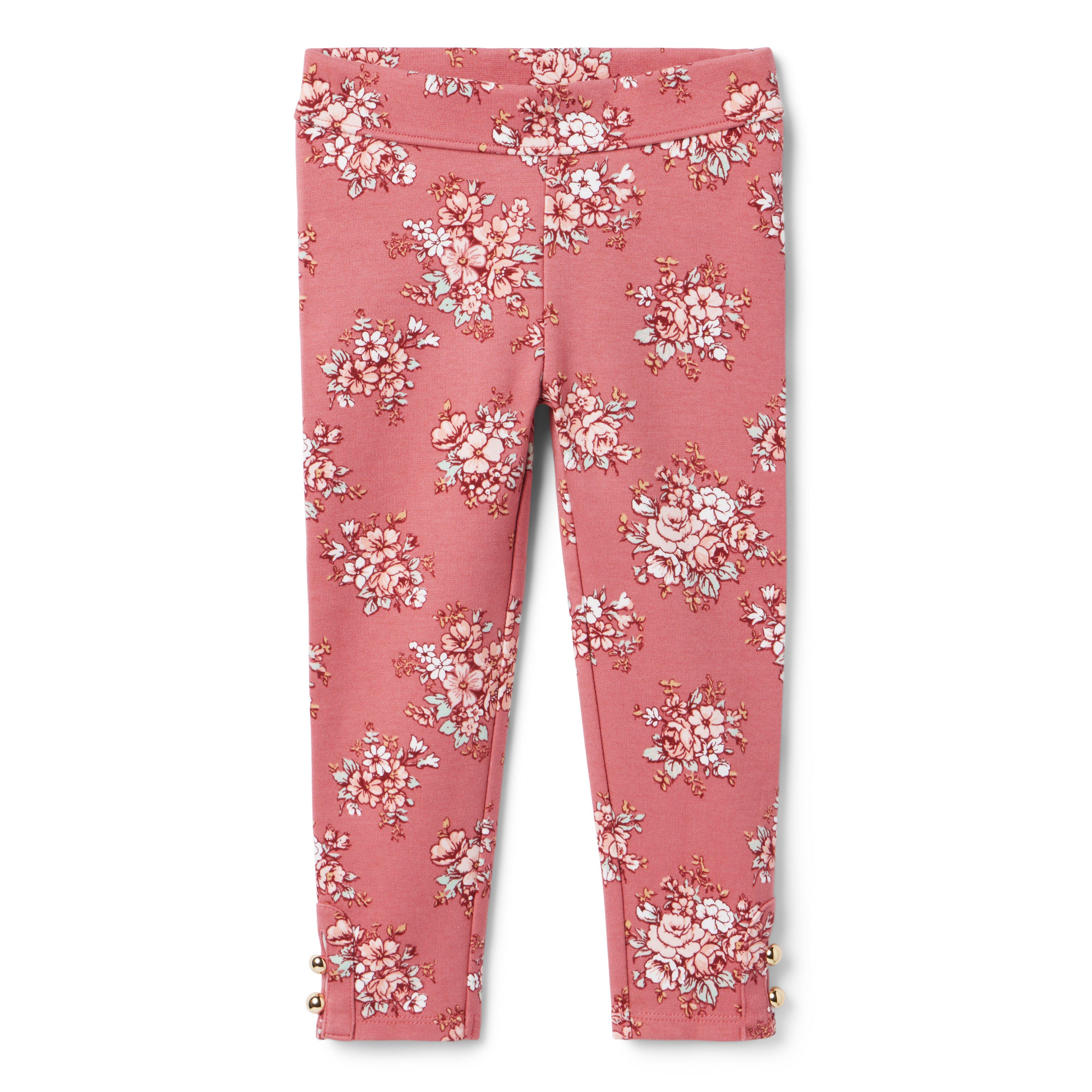 Floral Button Cuff Ponte Pant