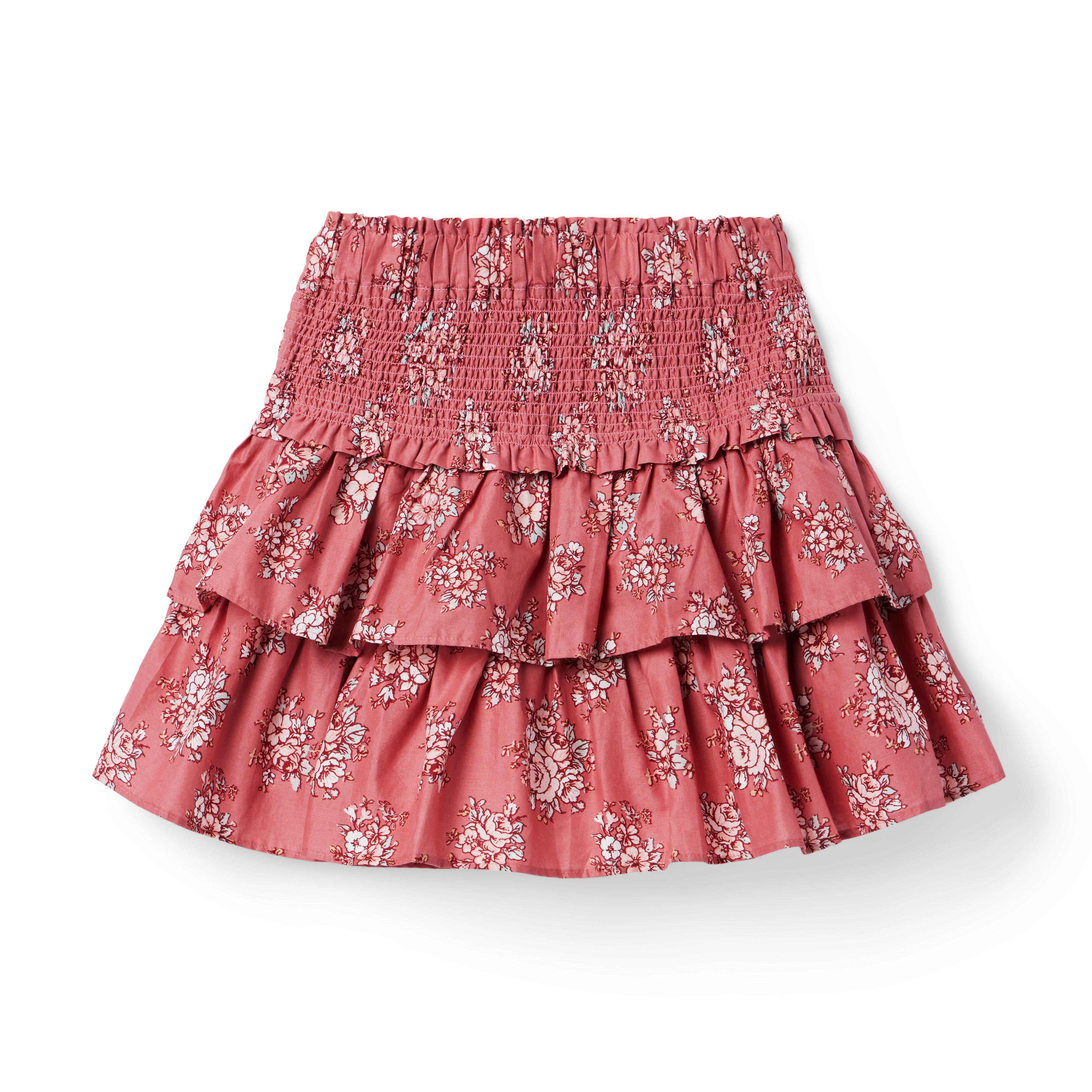 Tween Mauvewood Floral The Hailey Smocked Skirt by Janie and Jack
