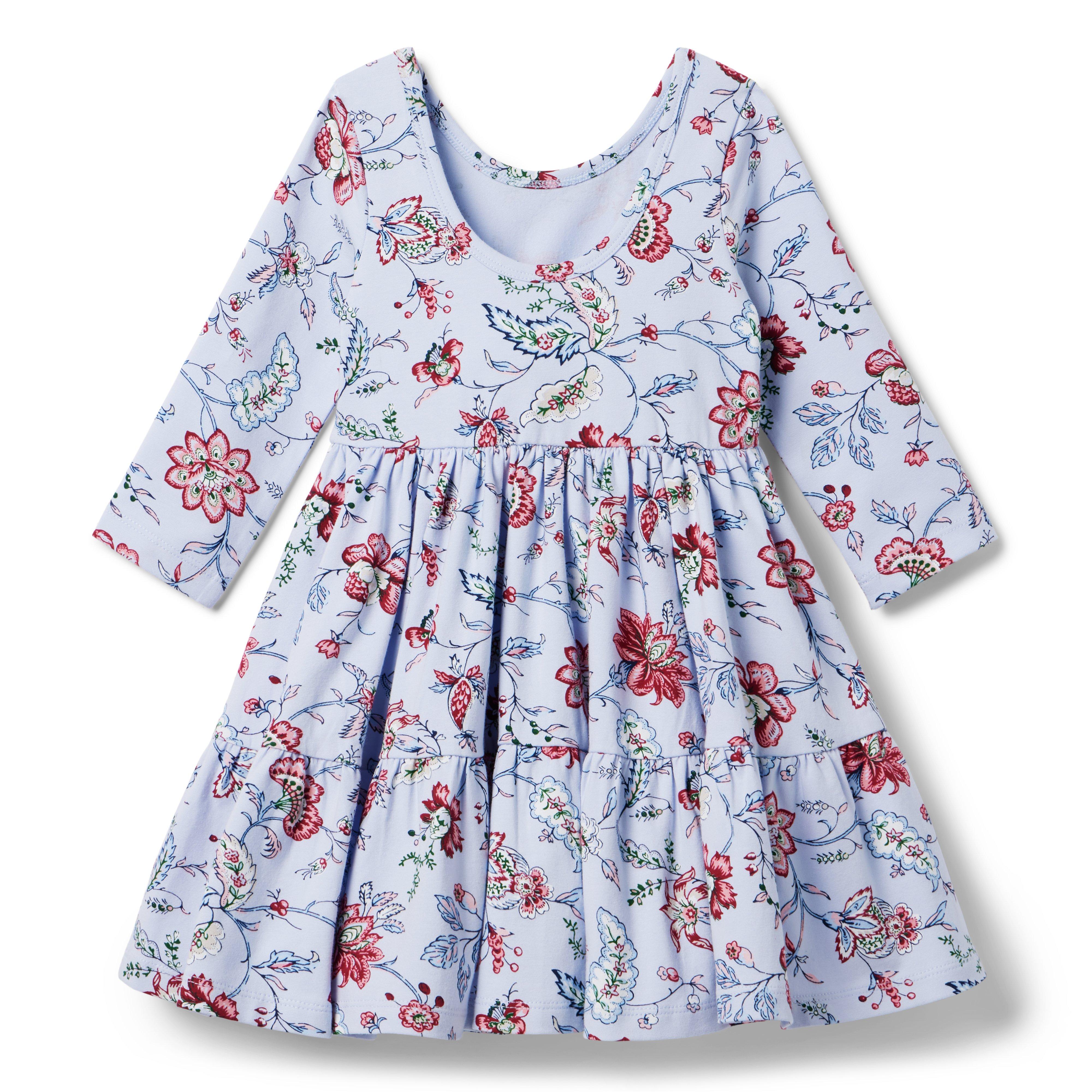 Girl Halogen Blue Floral The Everyday 3/4 Sleeve Dress by Janie and Jack