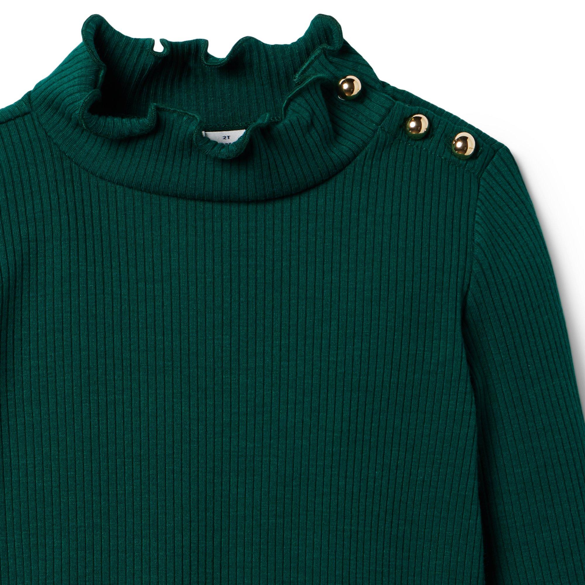 Ribbed Ruffle Trim Turtleneck image number 1