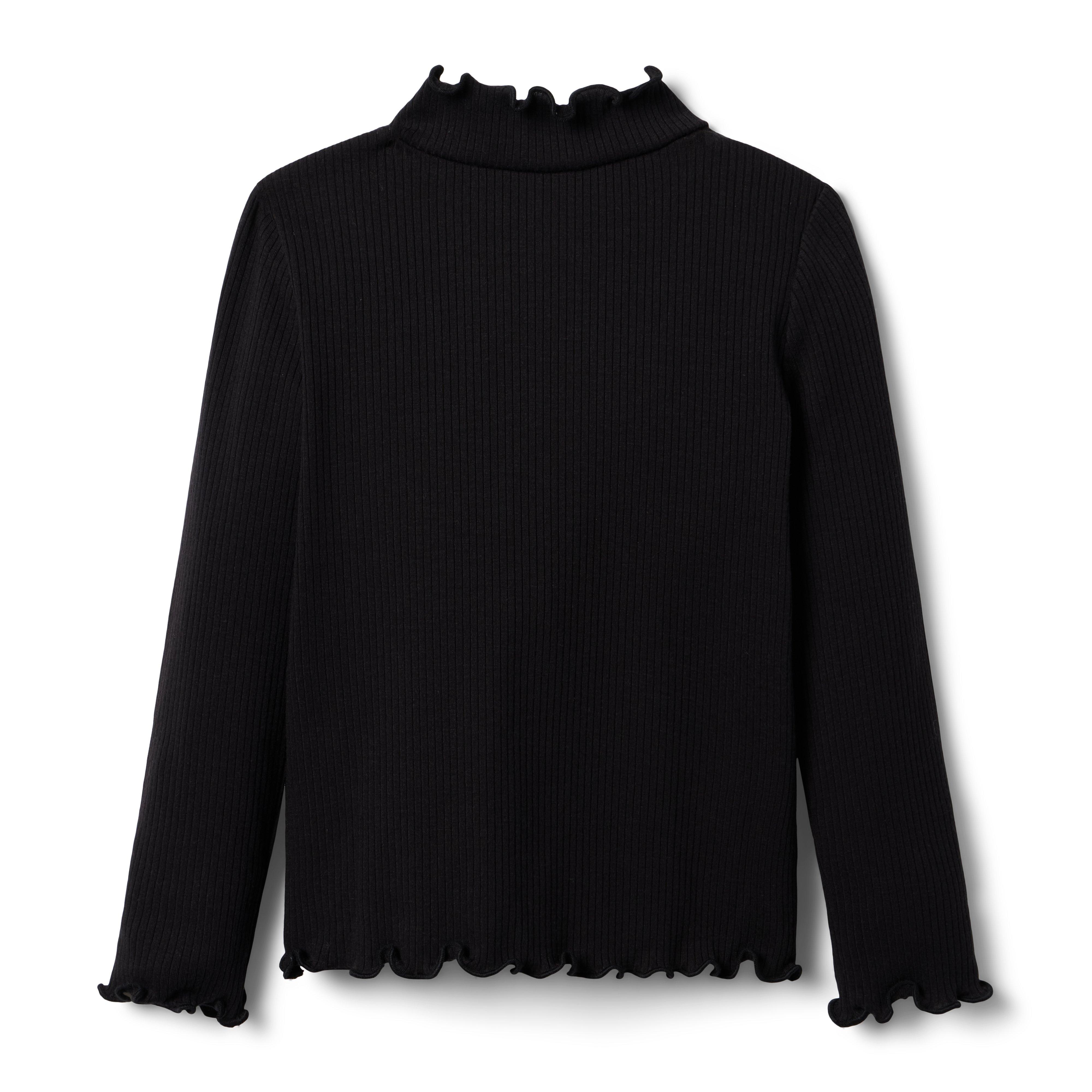 Ribbed Ruffle Trim Turtleneck image number 3