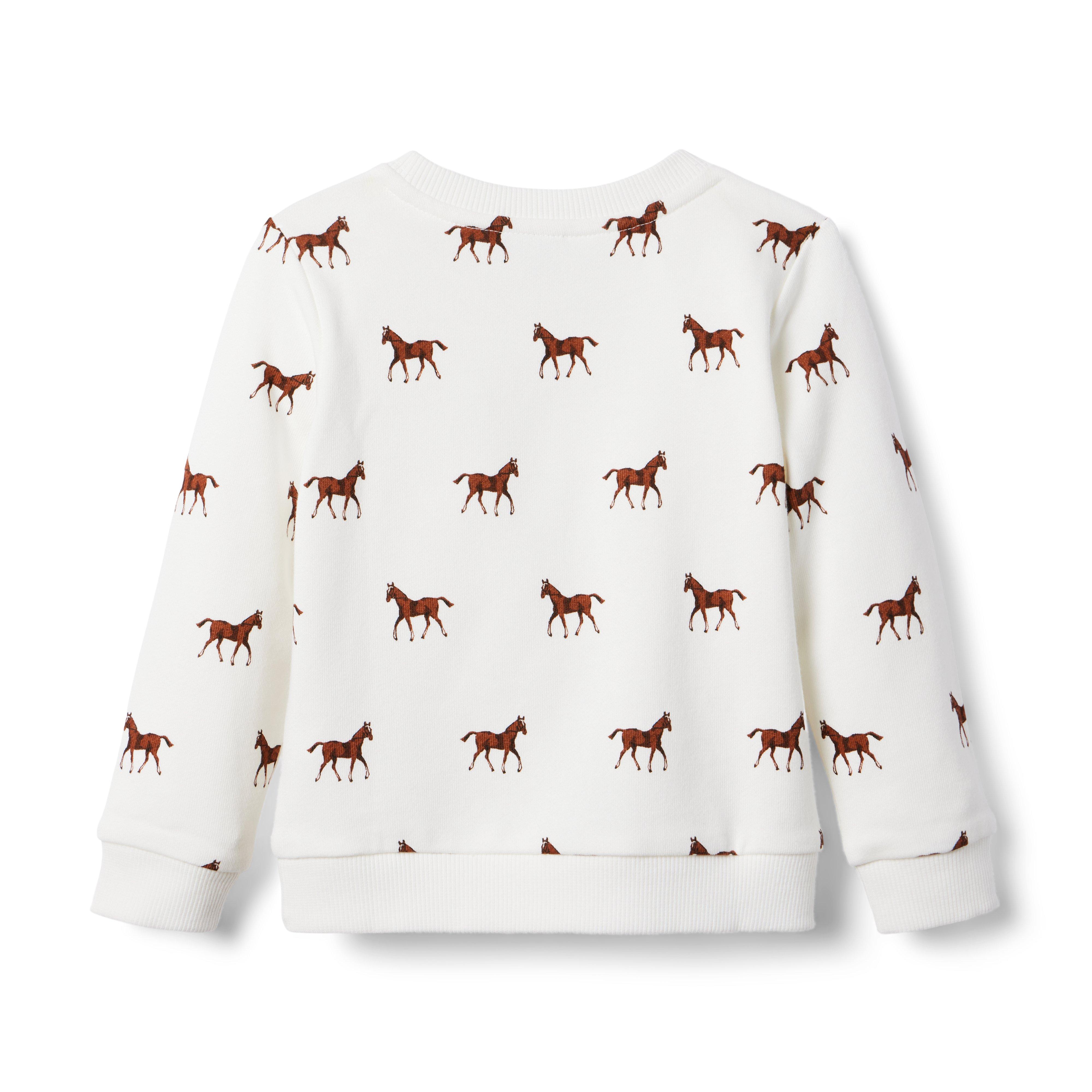 Girl Jet Ivory Horse Horse French Terry Sweatshirt by Janie and Jack