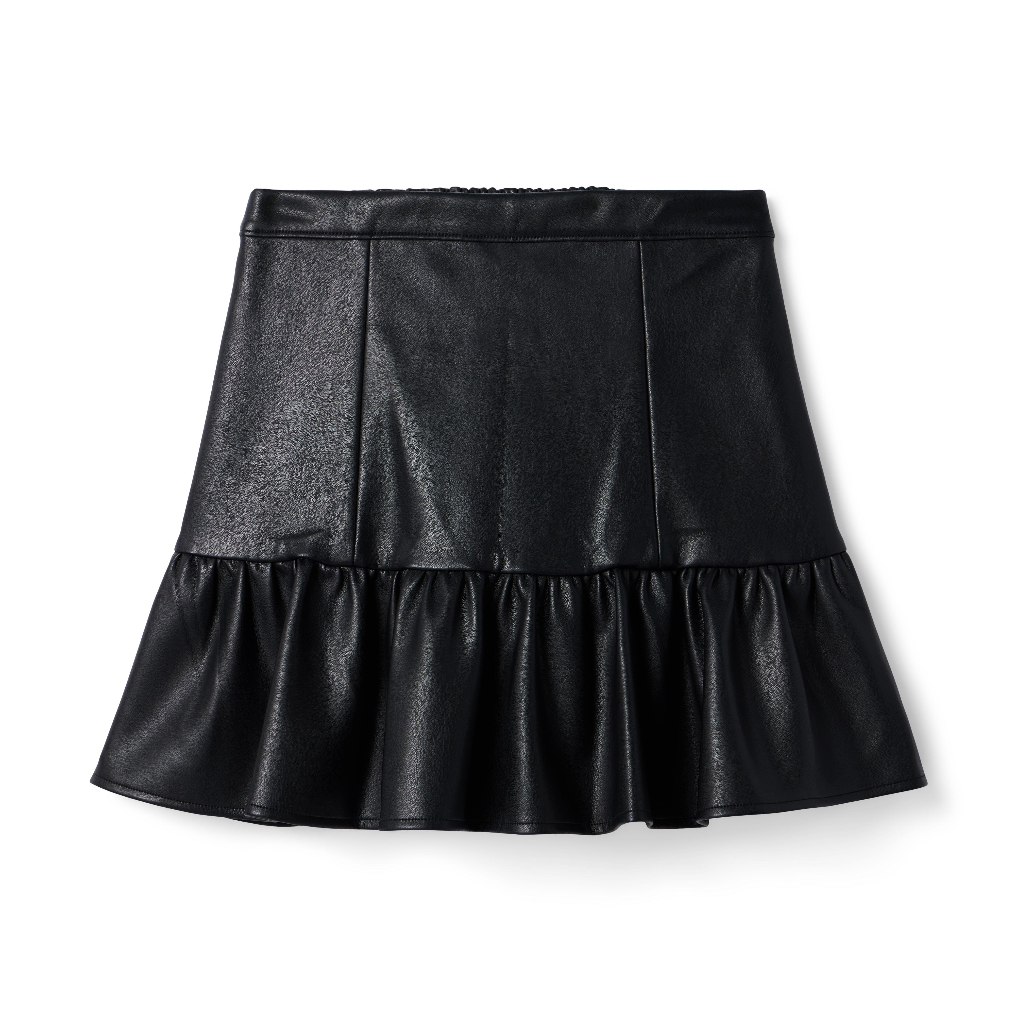 The Faux Leather Ruffle Skirt