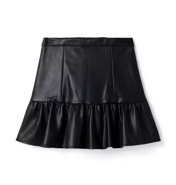 The Faux Leather Ruffle Skirt image number 0