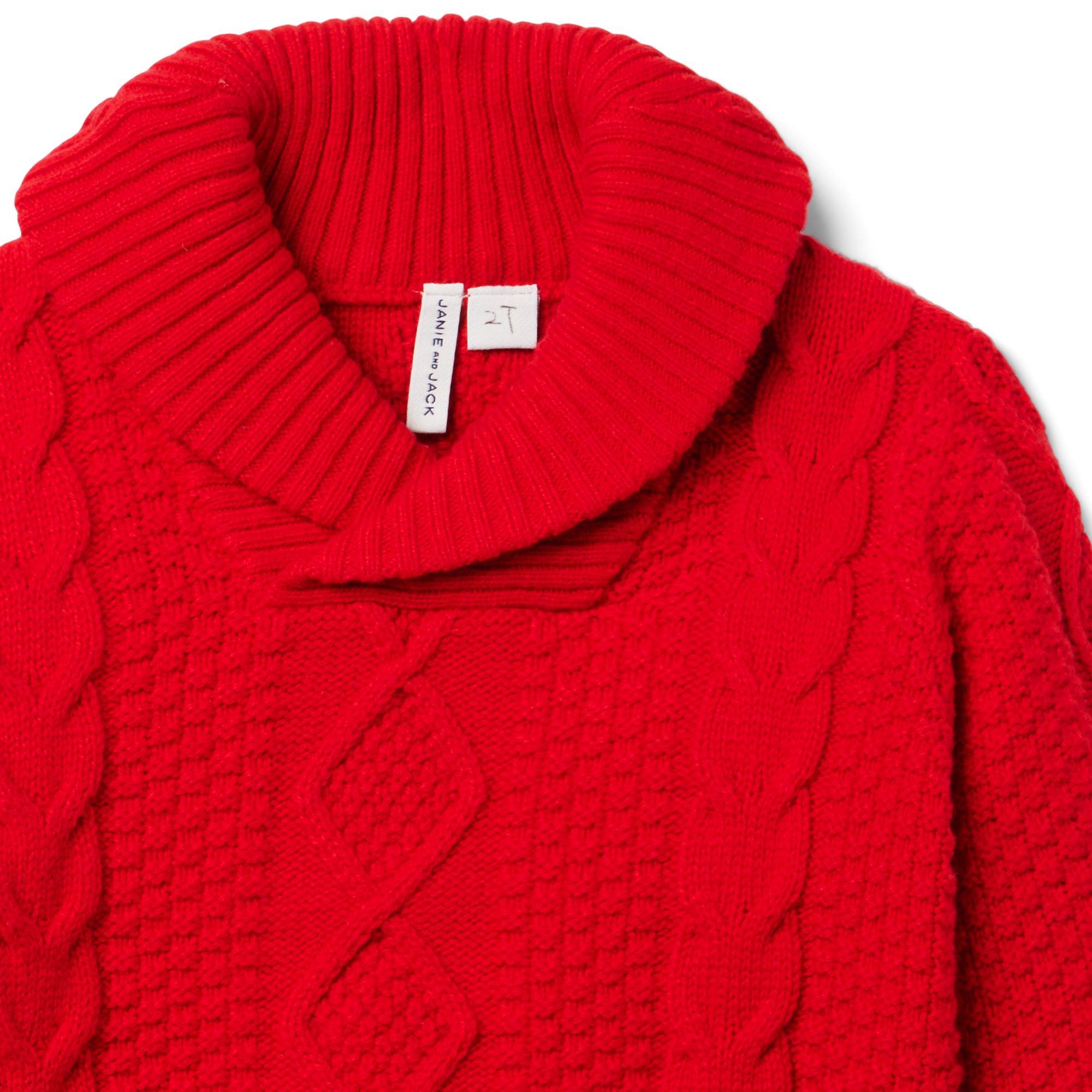 Cable Knit Shawl Collar Sweater image number 3