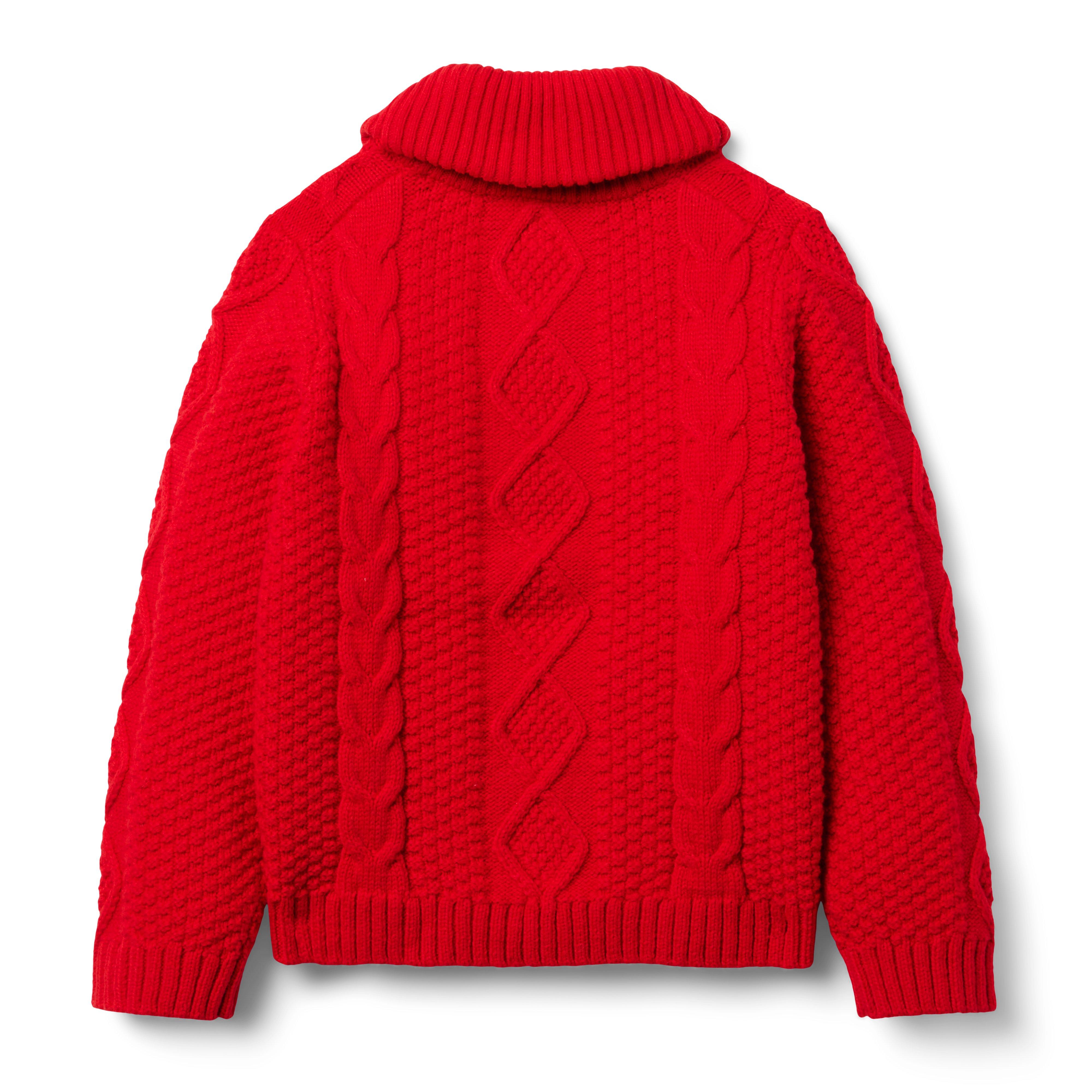 Cable Knit Shawl Collar Sweater image number 1