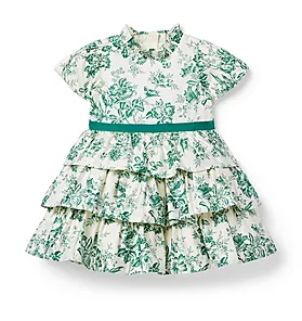 Floral Toile Tiered Dress