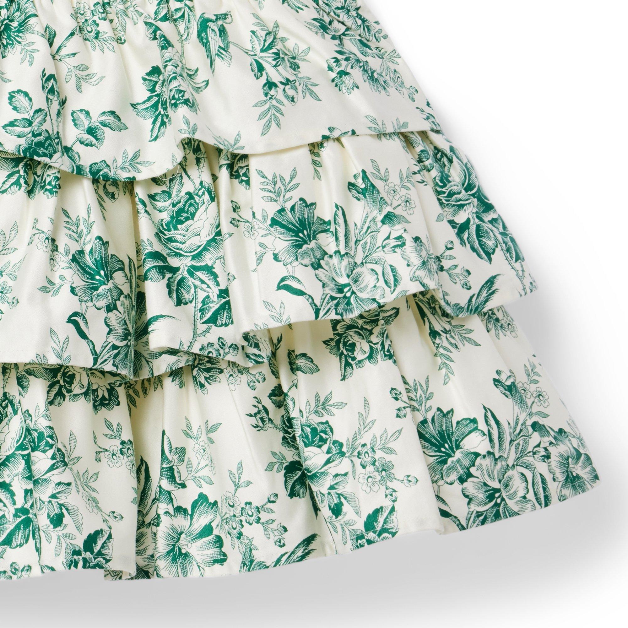 Floral Toile Tiered Dress