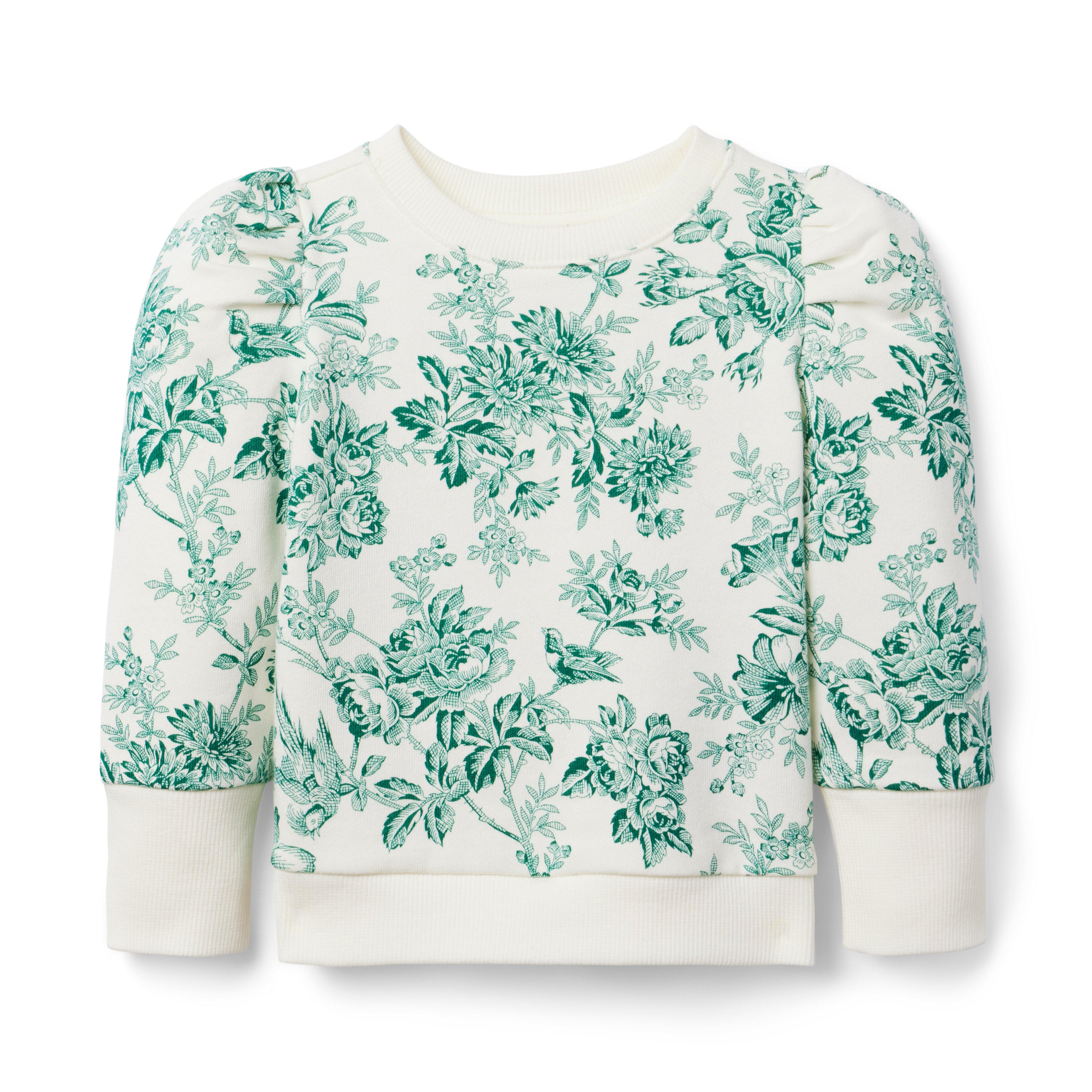 Floral Toile Puff Sleeve Sweatshirt image number 0