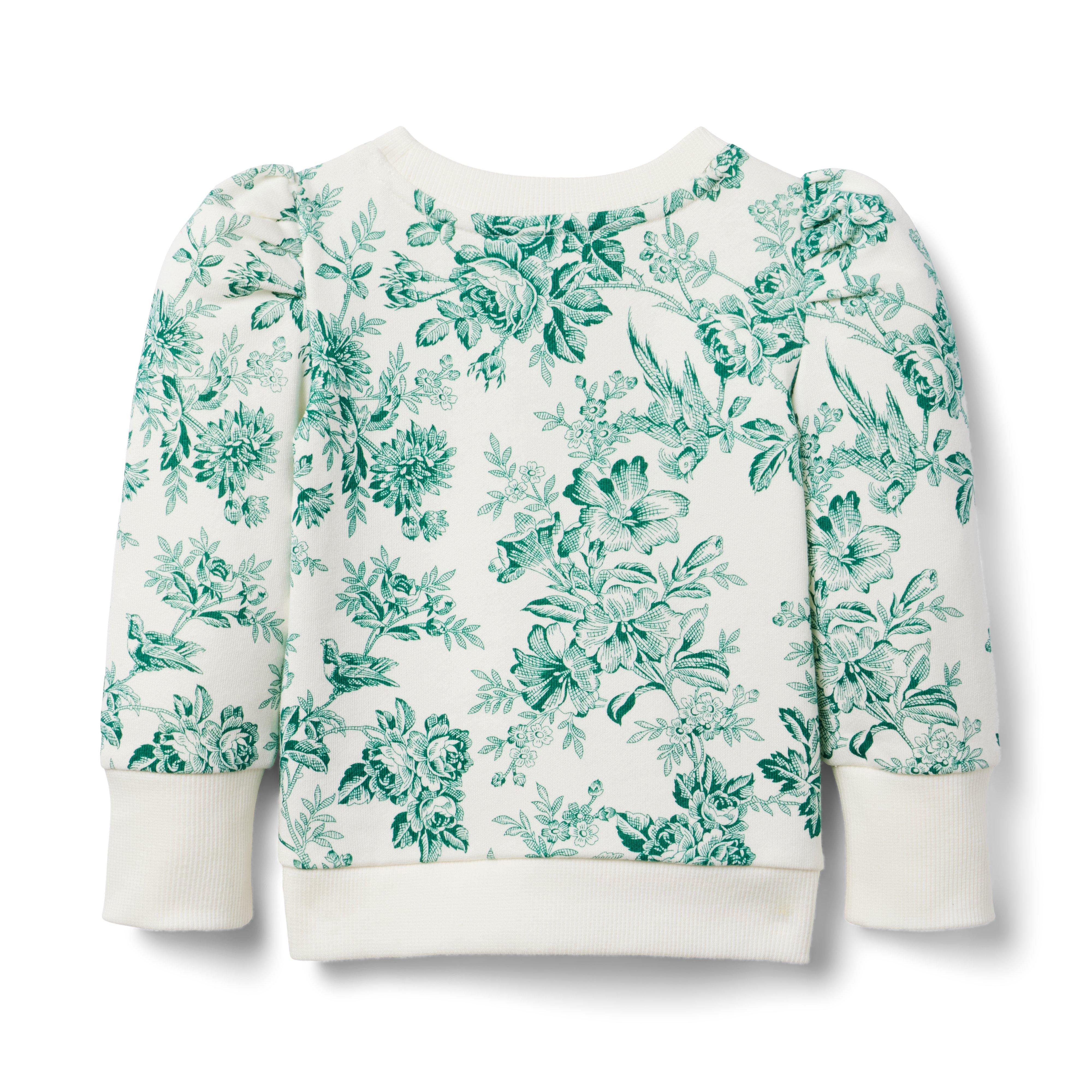 Floral Toile Puff Sleeve Sweatshirt image number 1