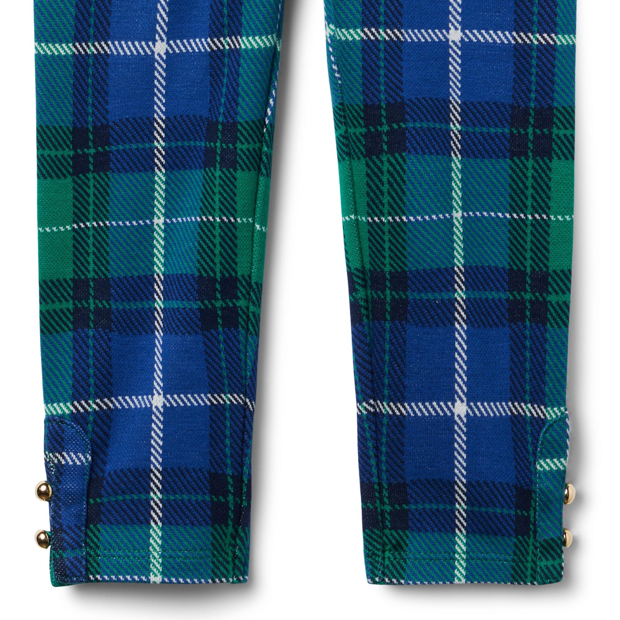 Tartan Button Cuff Jacquard Pant