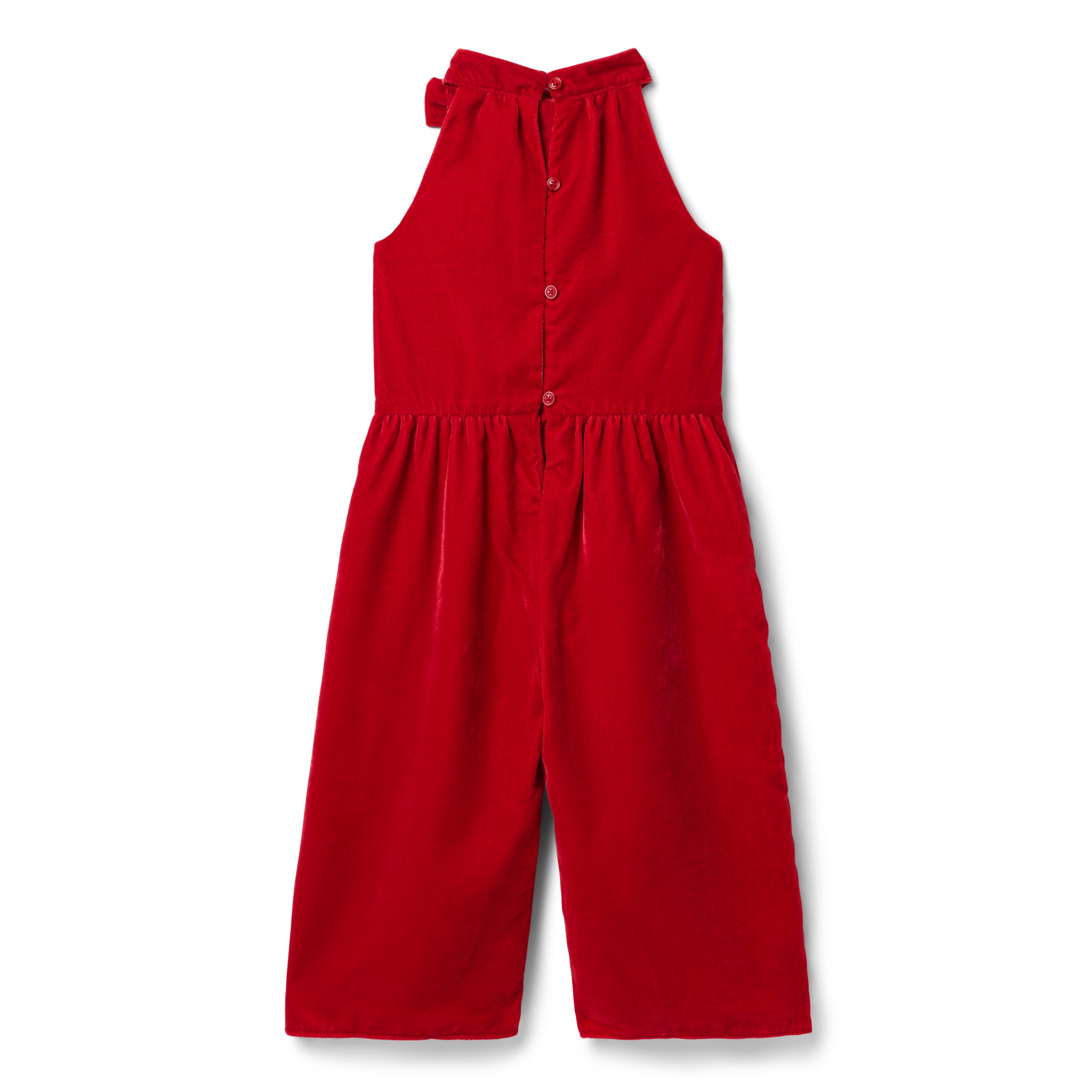 Girl Holiday Red Velvet Bow Jumpsuit by Janie and Jack