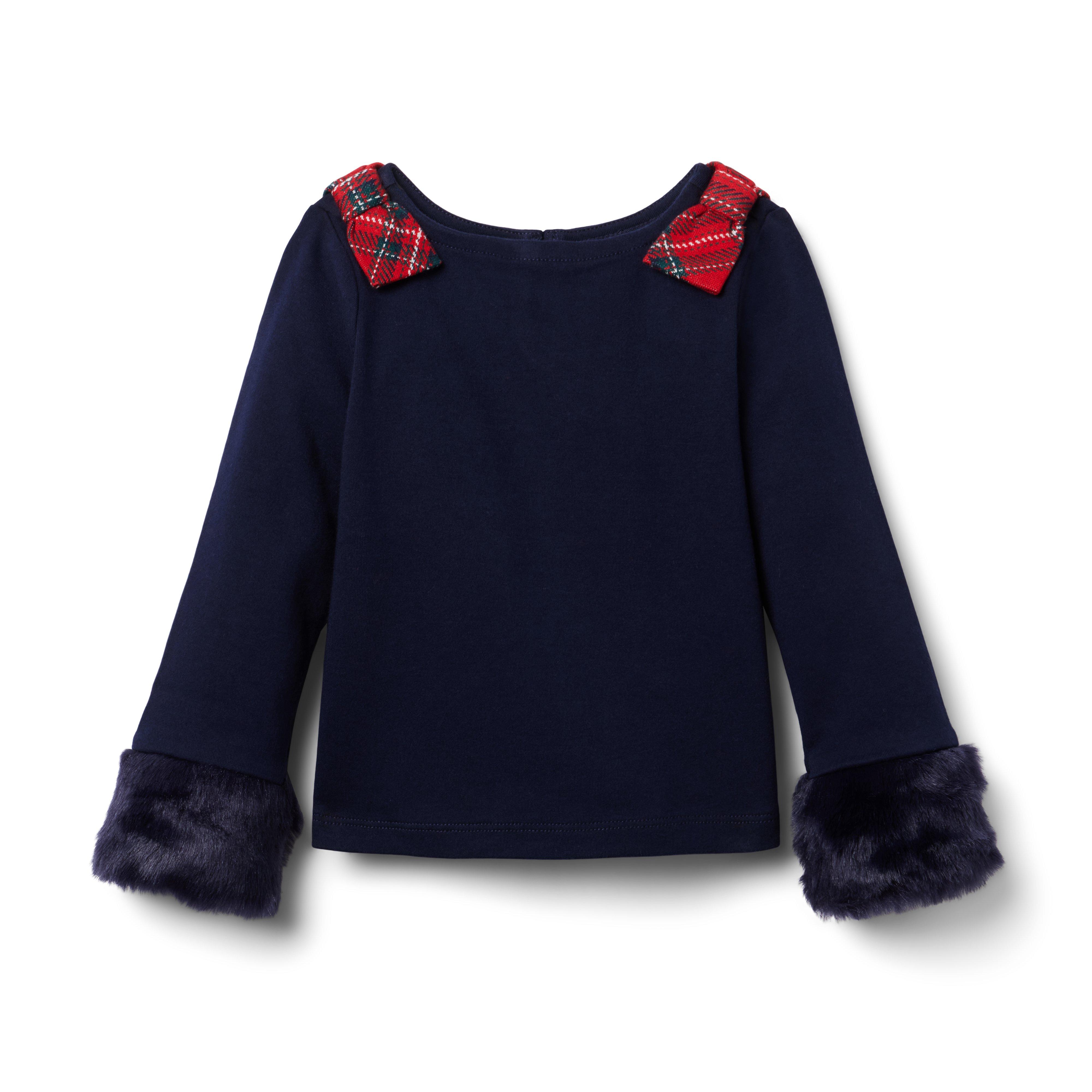 Girl Sterling Blue Puff Sleeve Collared Jersey Top by Janie and Jack