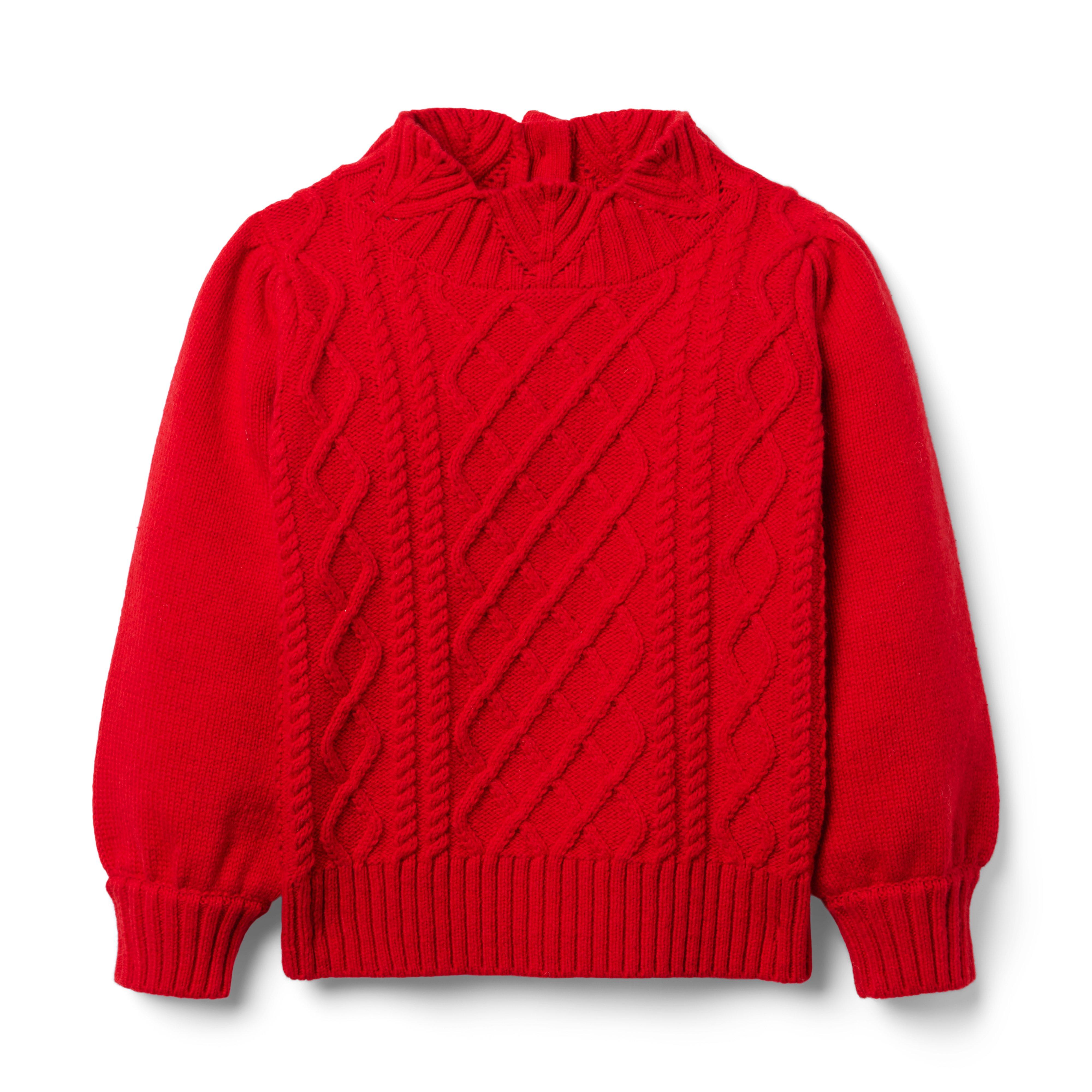 Cable Knit Puff Sleeve Sweater image number 0