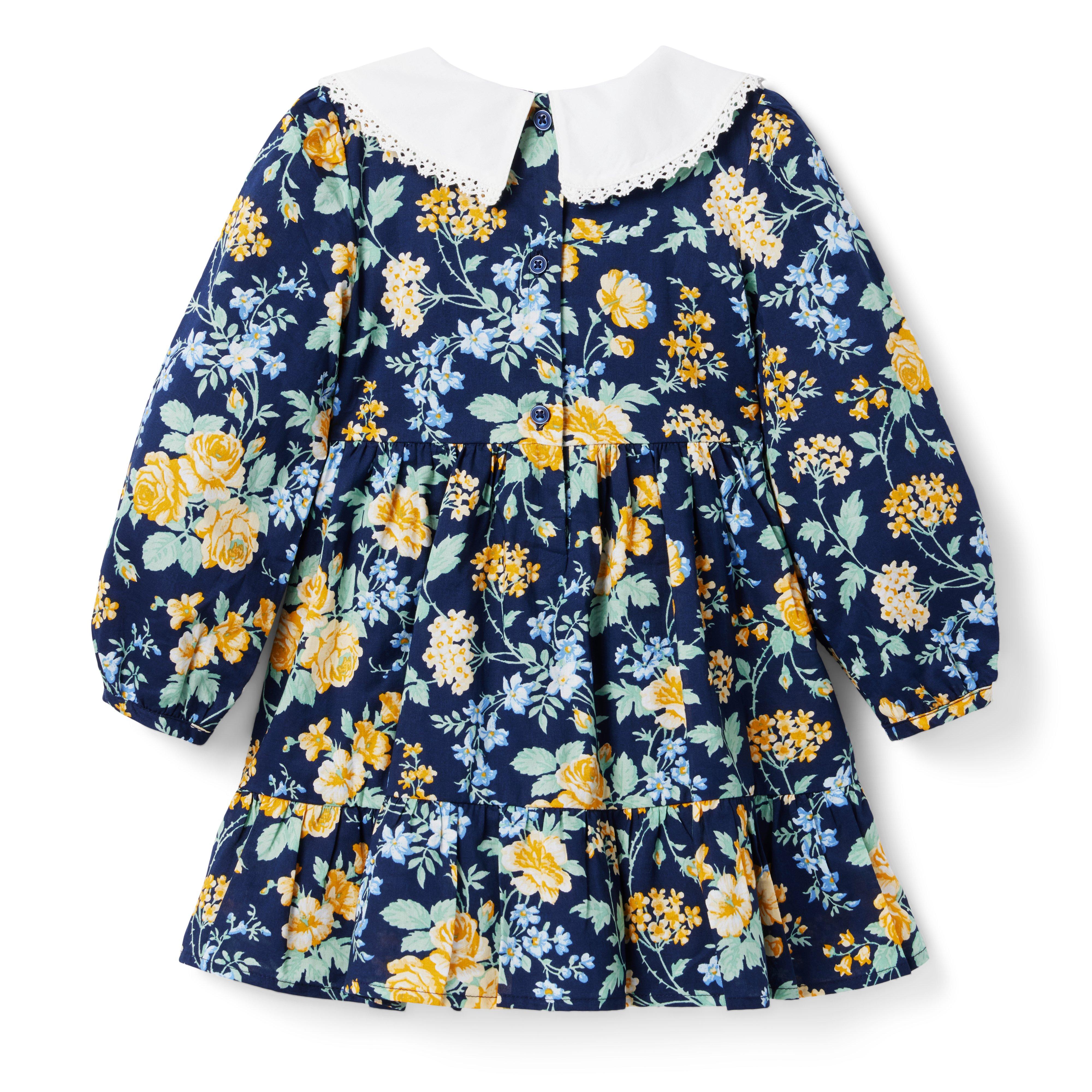 Floral Bow Collar Dress