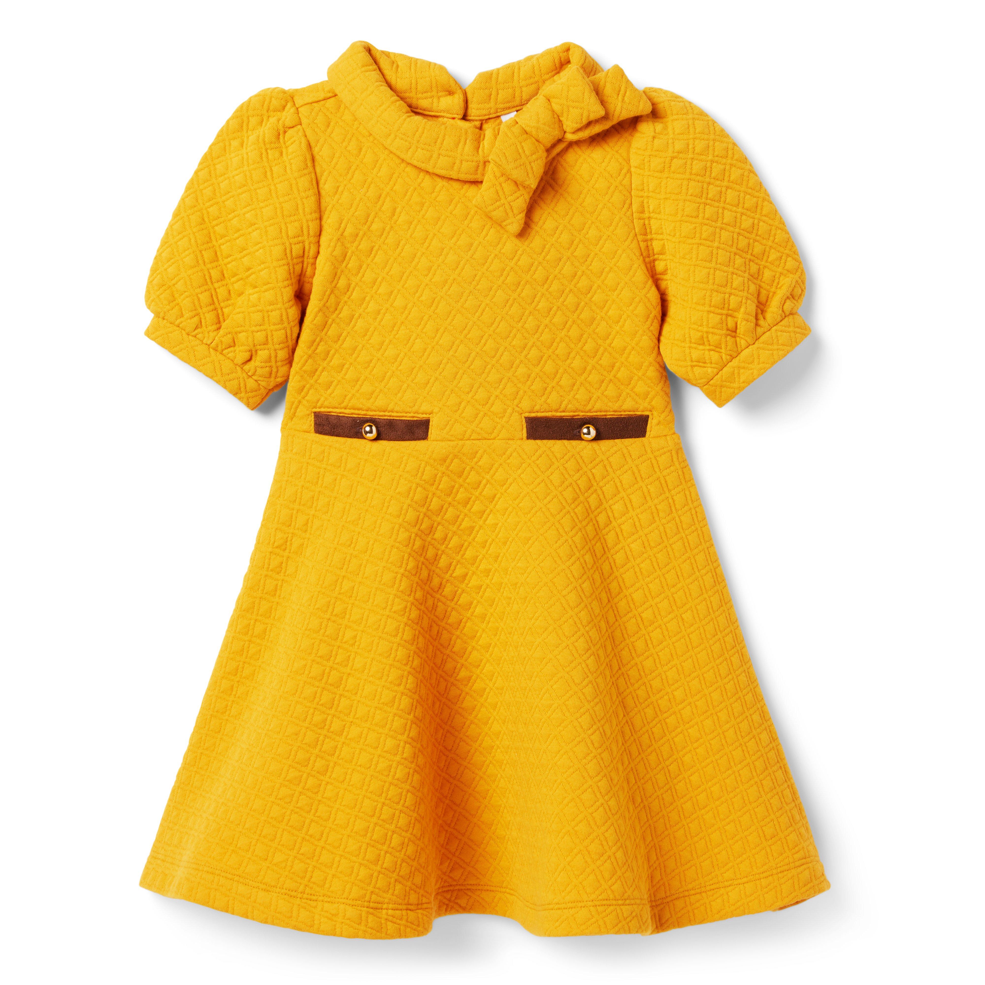 Cute Janie and Jack Dress Baby Girl 12 18 months Gold Light Yellow A line  Lined