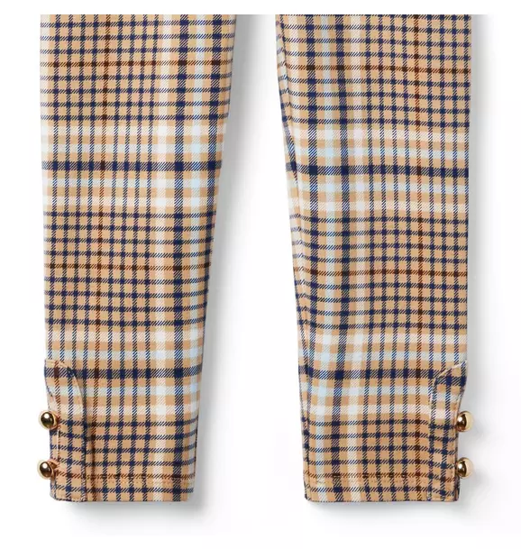 Plaid Button Cuff Ponte Pant image number 2