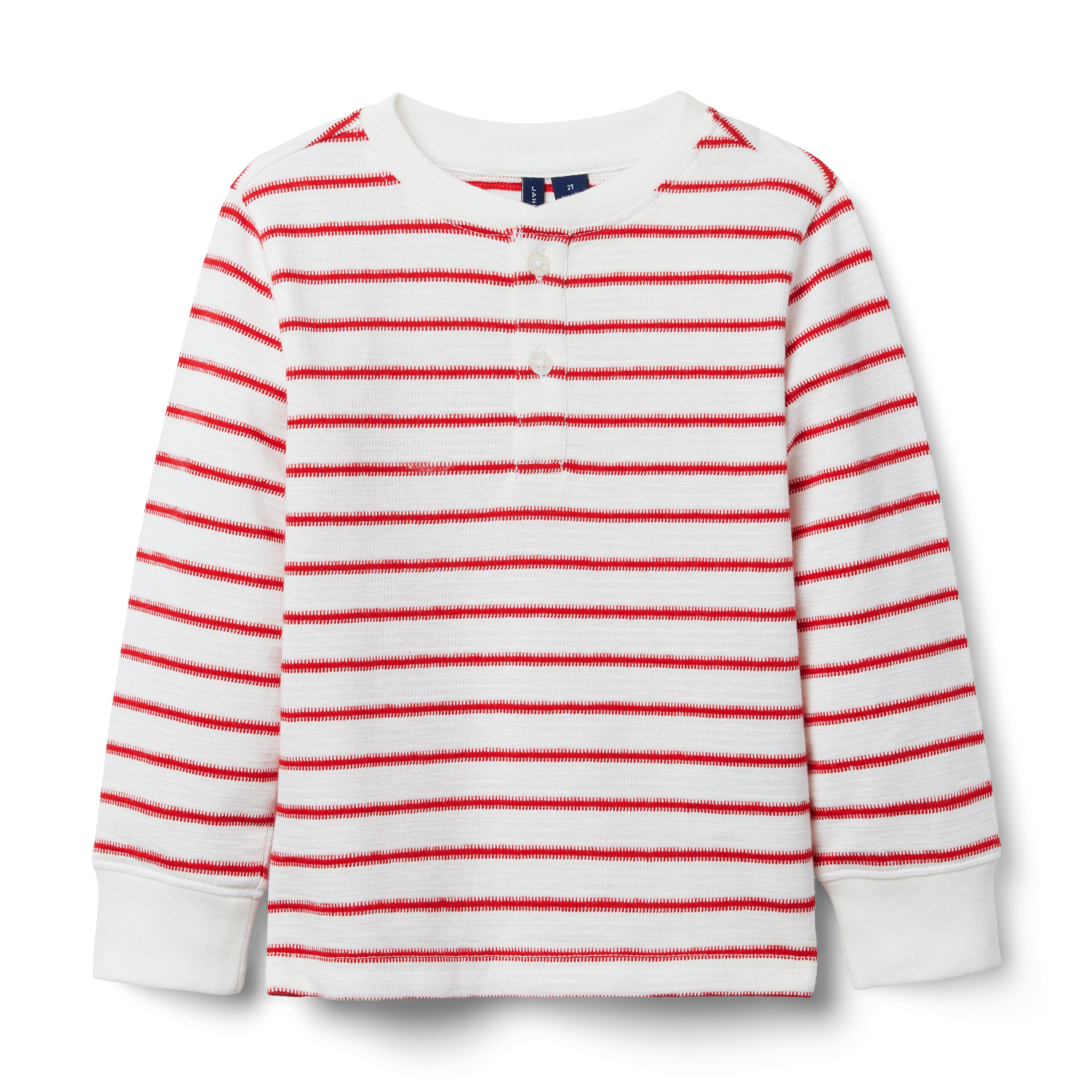 The Striped Jacquard Henley Tee image number 0