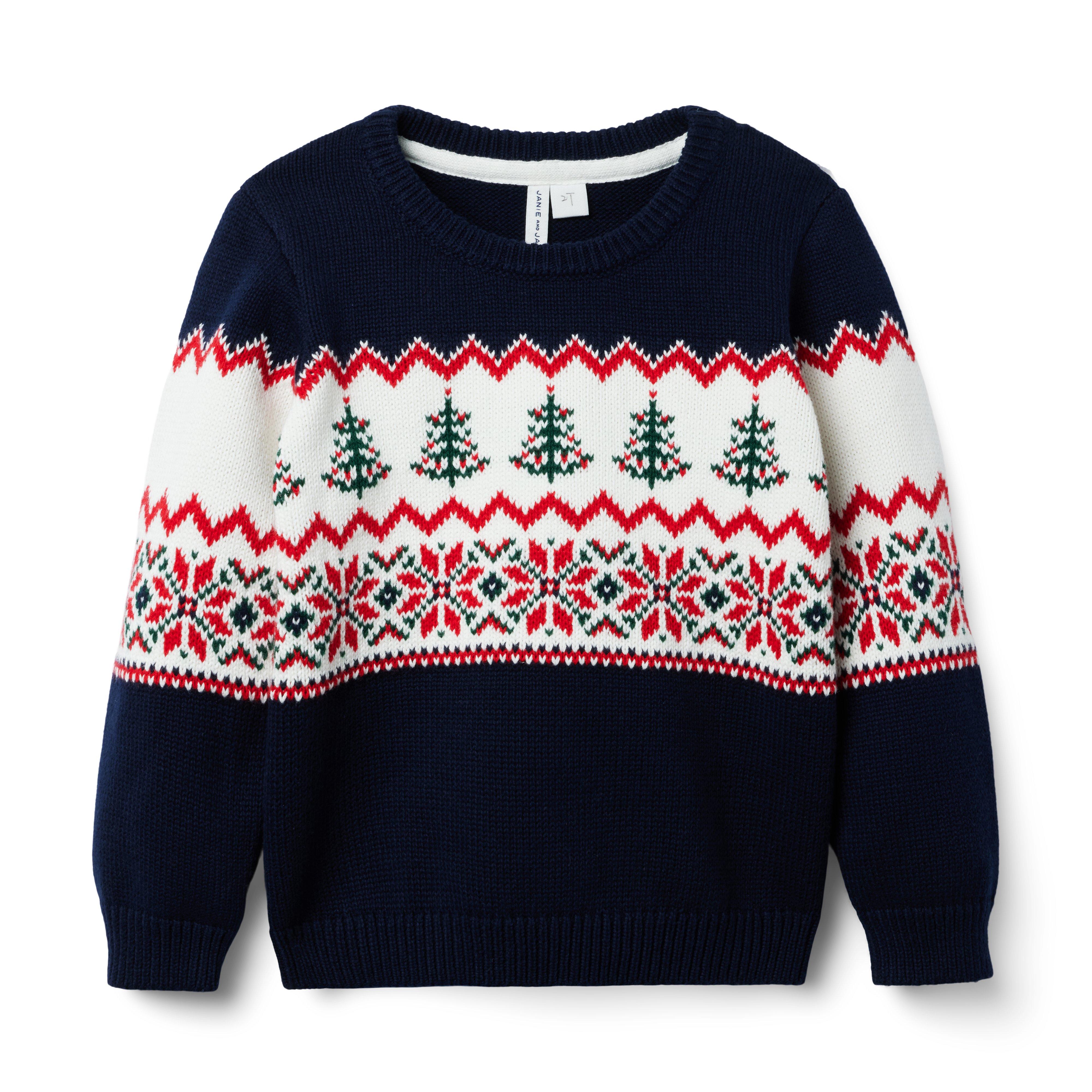 Boy Dark Marine Fair Isle Fair Isle Sweater by Janie and Jack