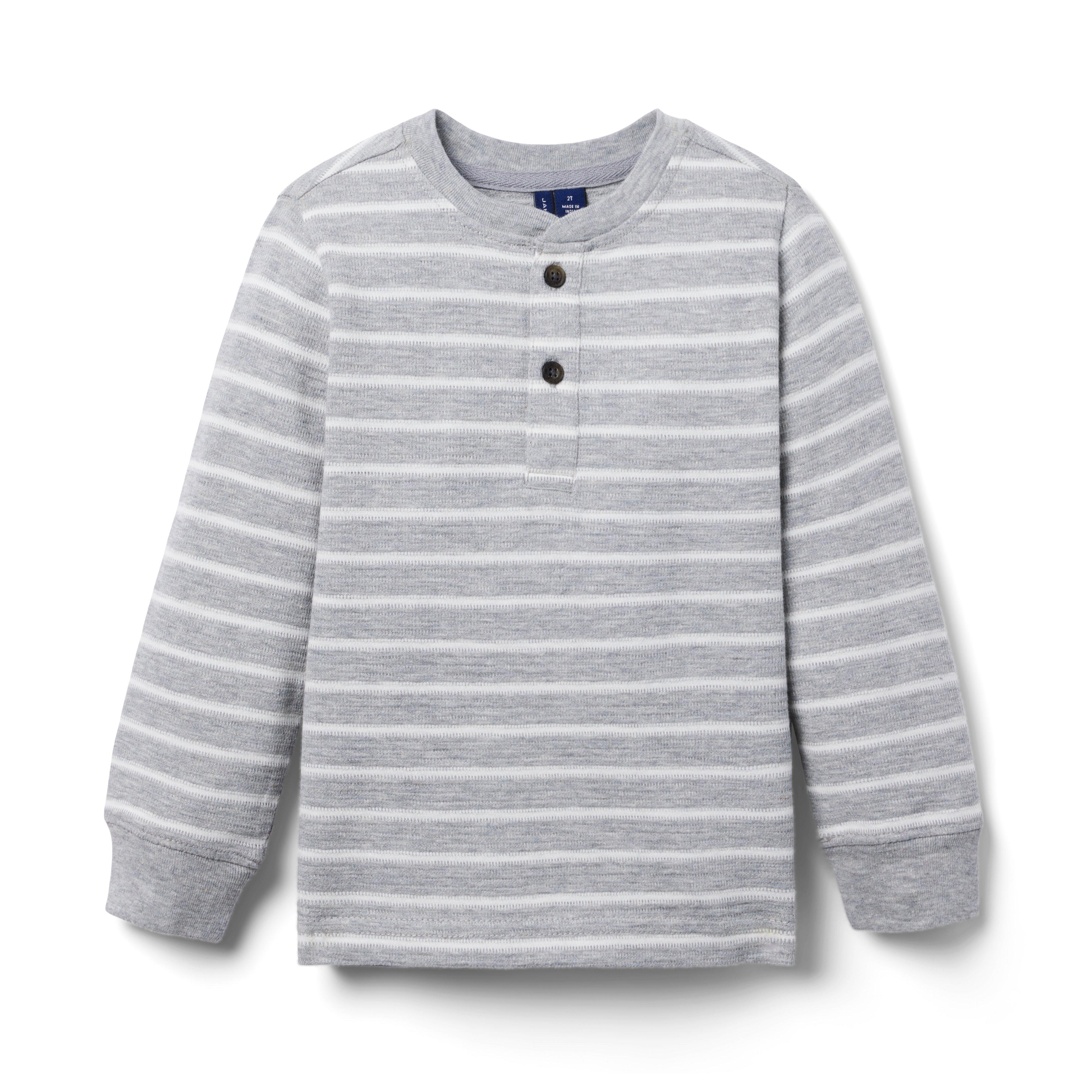 The Striped Jacquard Henley Tee image number 0