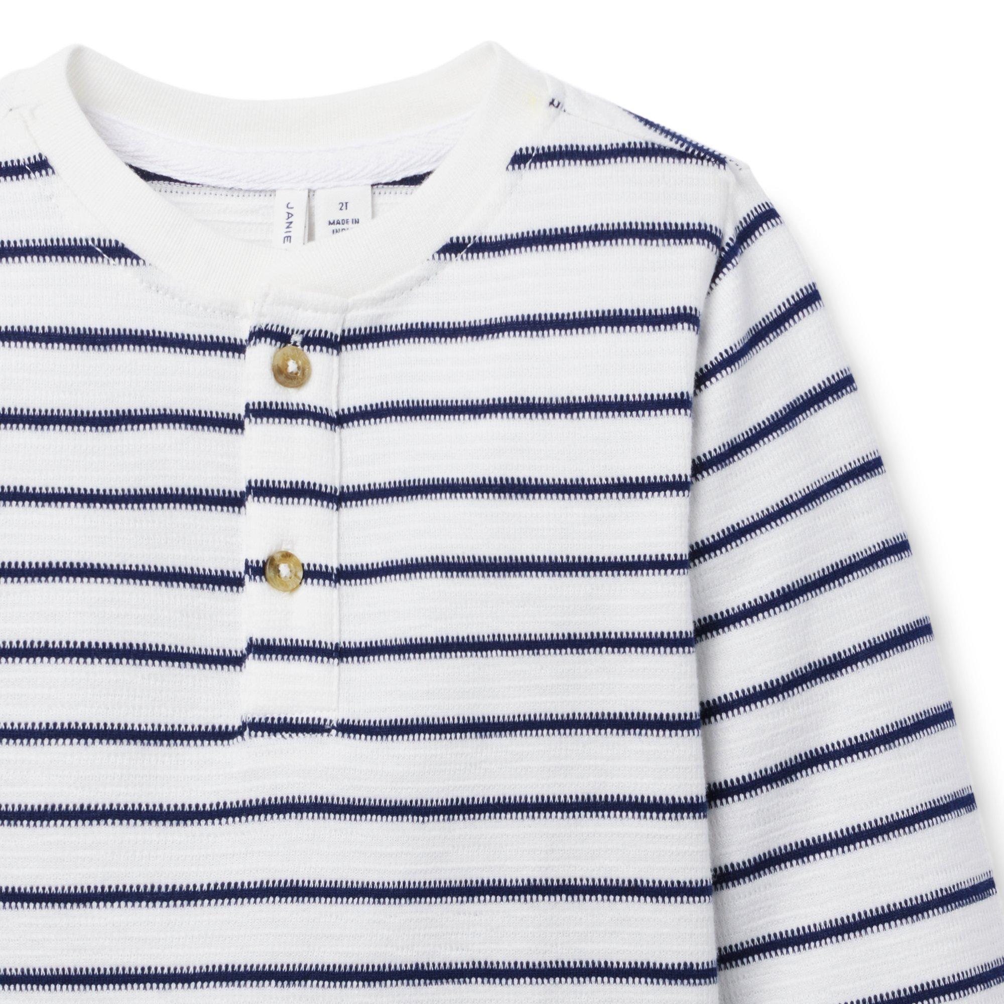 The Striped Jacquard Henley Tee image number 2