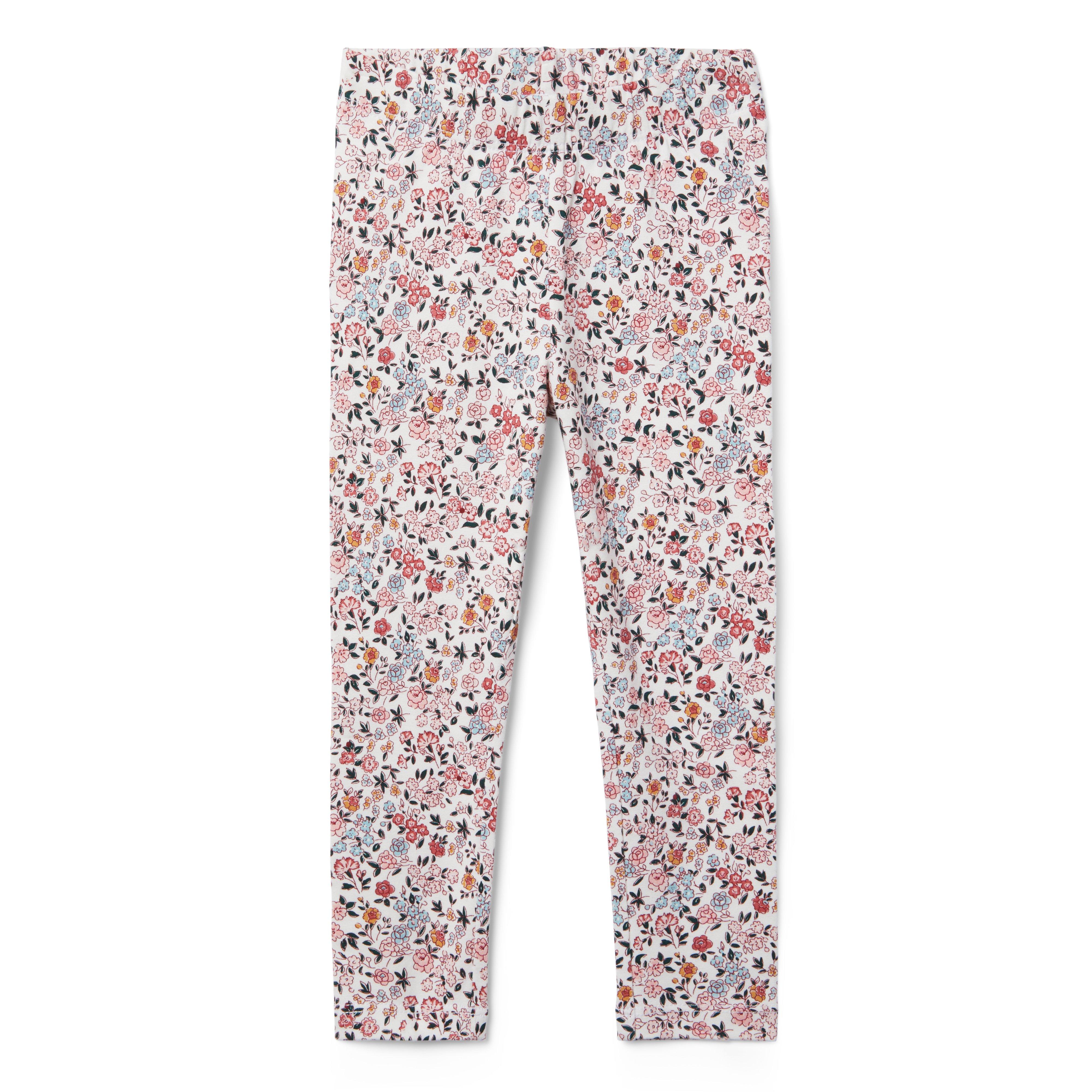 Cat & Jack Girl’s Leggings - White Floral