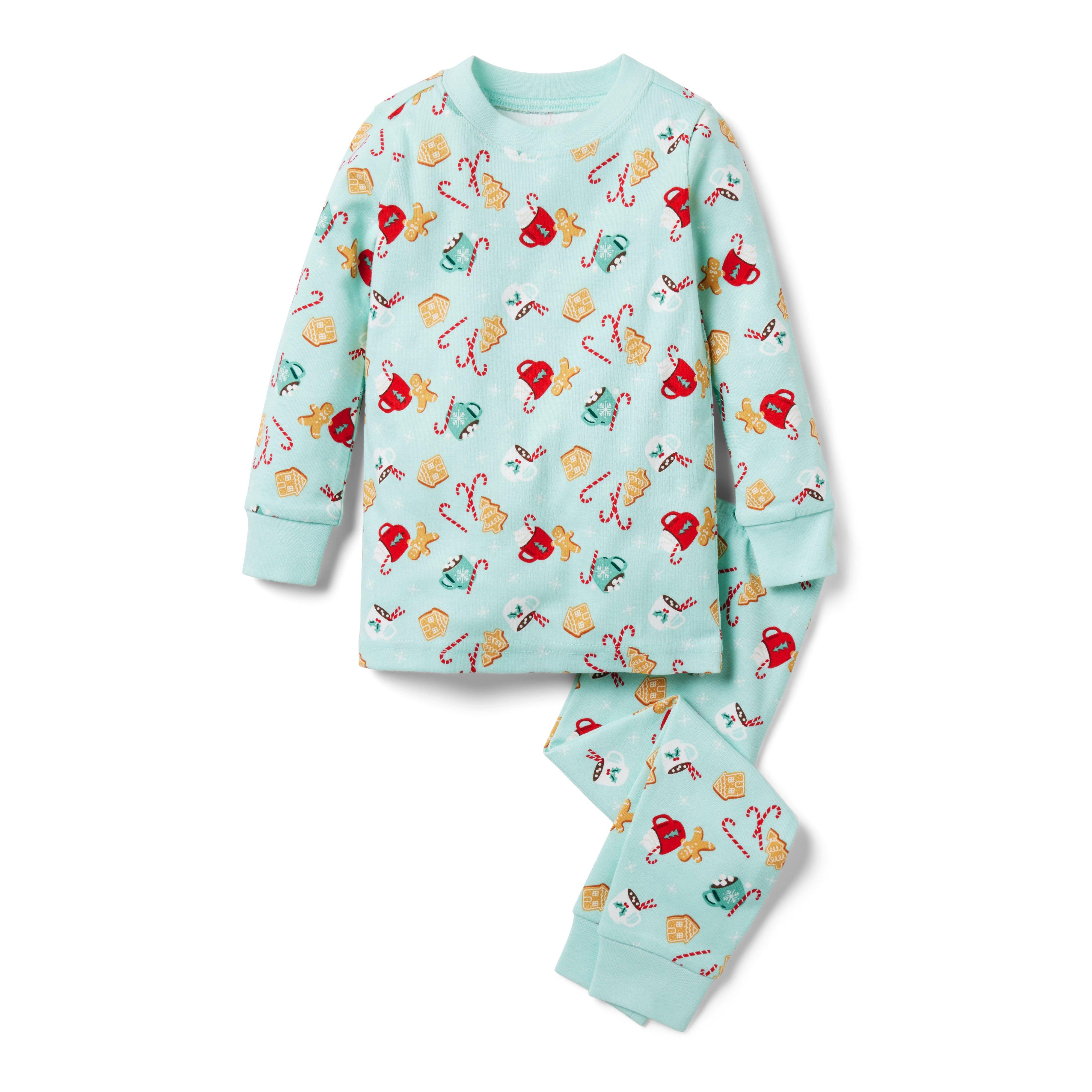 Girl Mint Green Holiday Treats Good Night Pajamas In Holiday