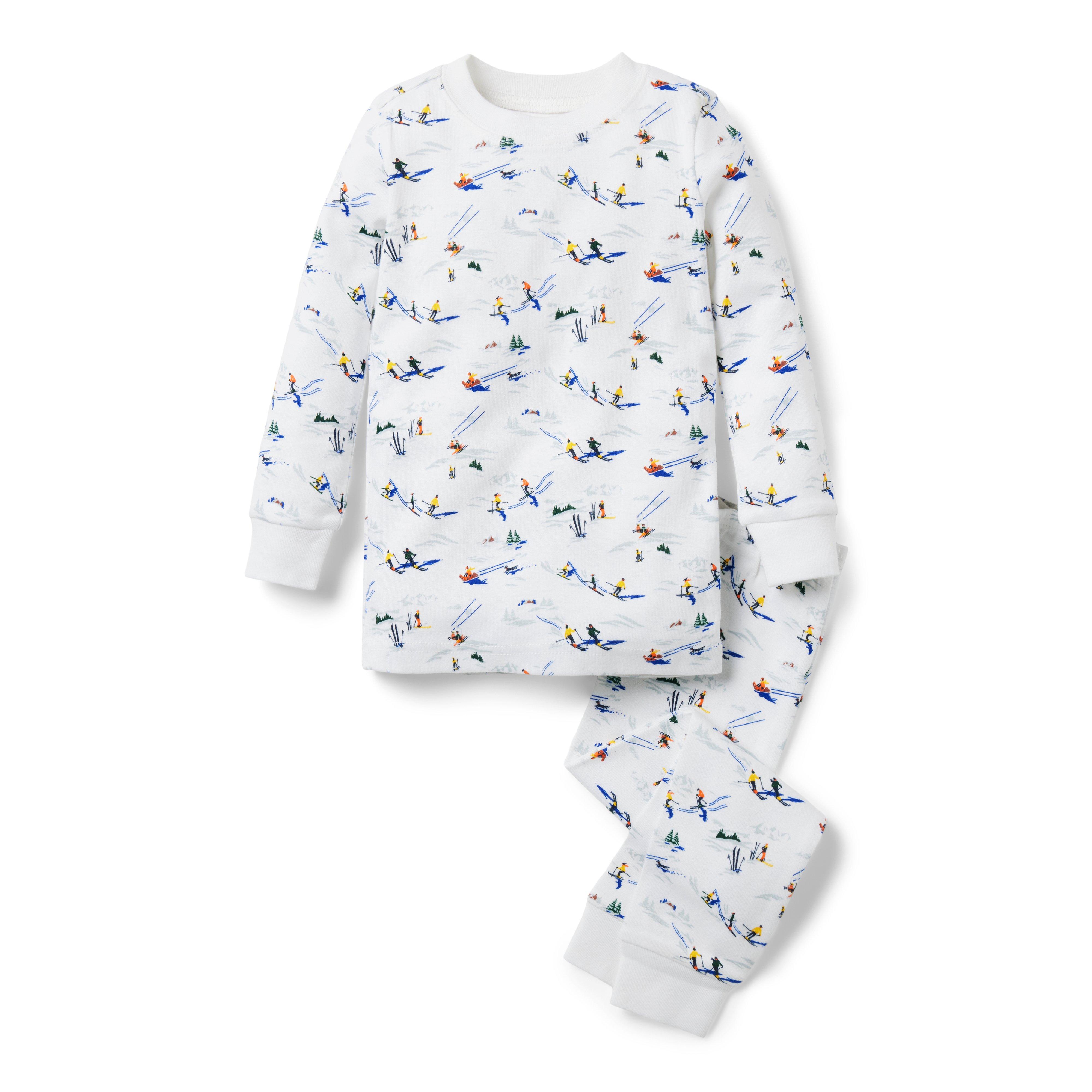 Boy White Ski Wonders Good Night Pajamas In Ski Wonders by Janie and Jack