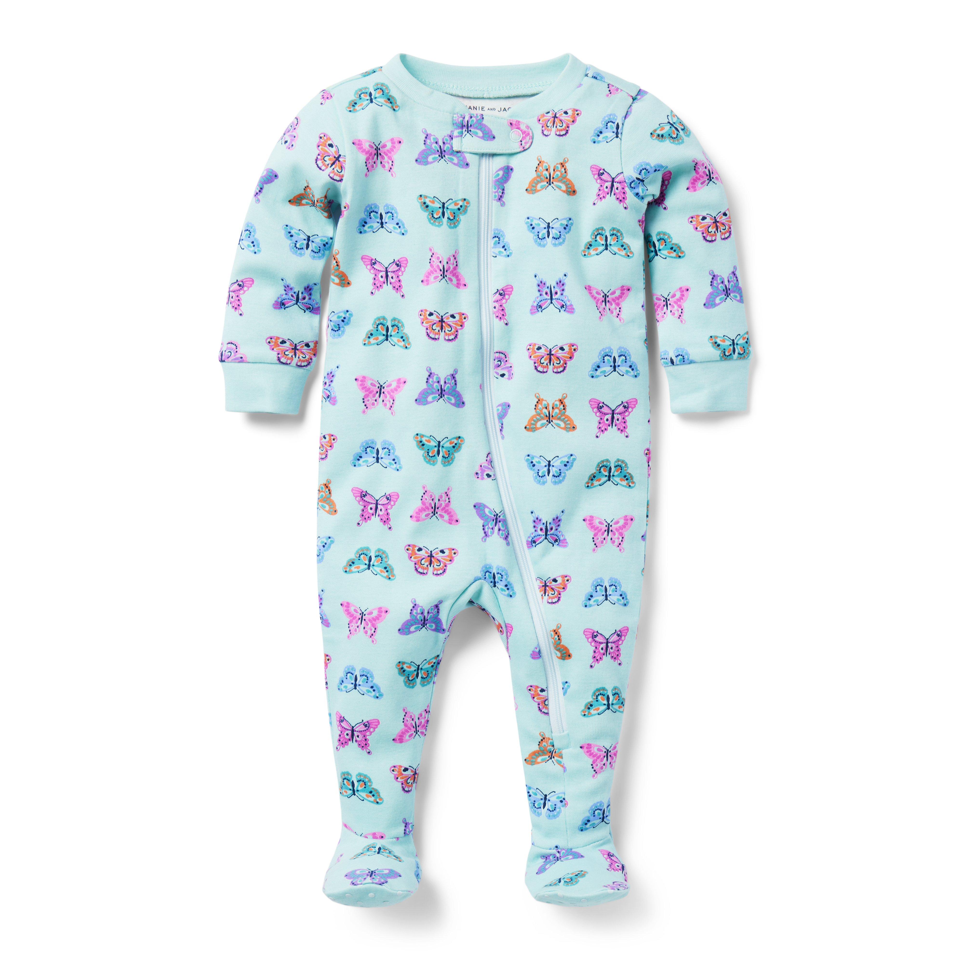 Baby Good Night Footed Pajamas In Butterfly Skies