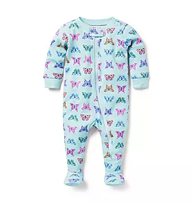 Baby Good Night Footed Pajamas In Butterfly Skies