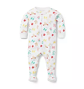Baby Good Night Footed Pajamas In Winter Cozy
