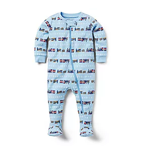 Baby Good Night Footed Pajamas In Snowflake Express