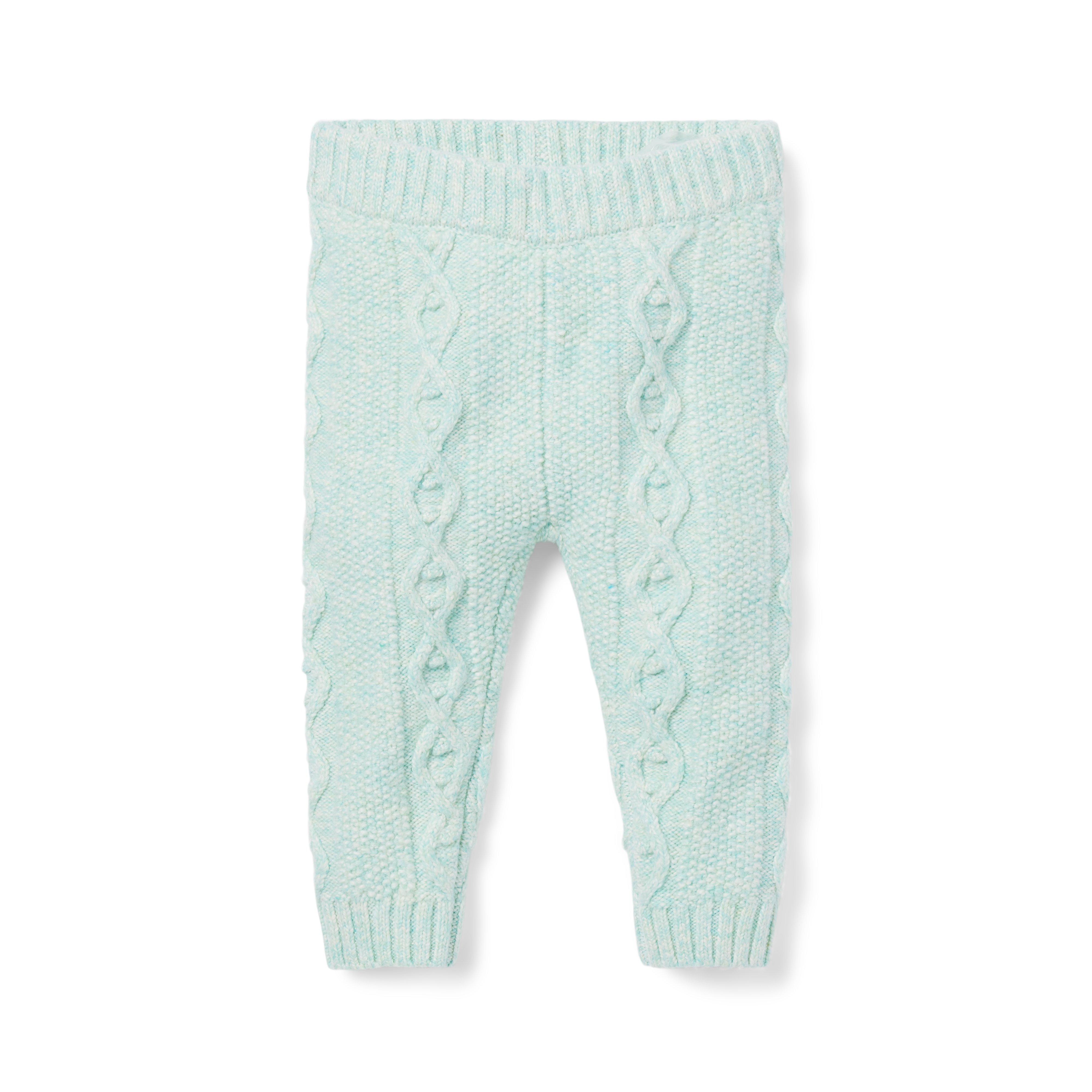 Newborn Pastel Green Heather The Cozy Cable Knit Baby Pant by Janie and ...