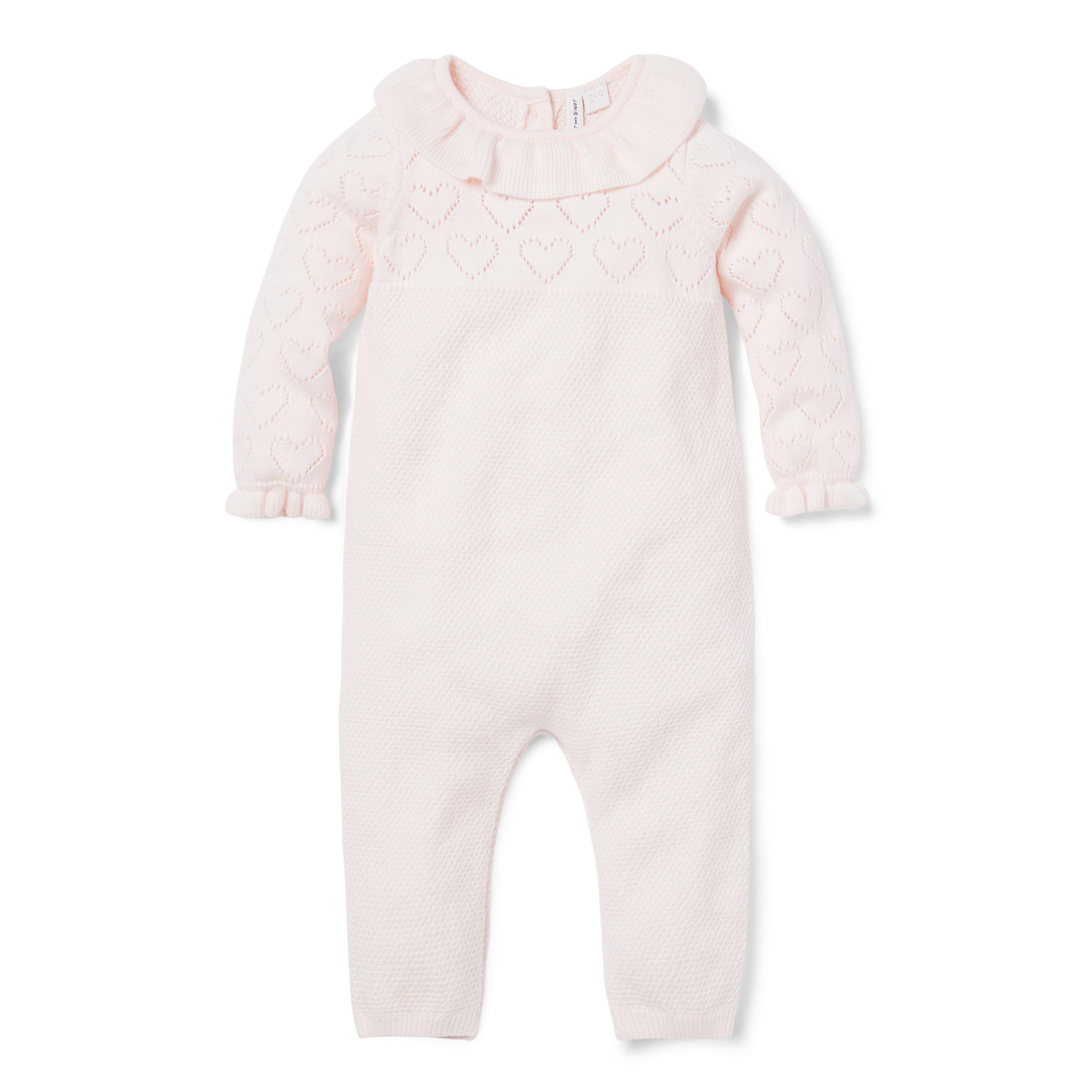 Baby Pointelle Heart Sweater One-Piece